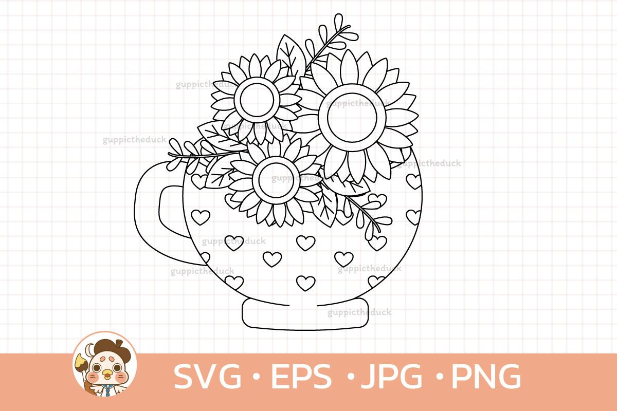 Sublimation Bouquet Sunflower in Cup