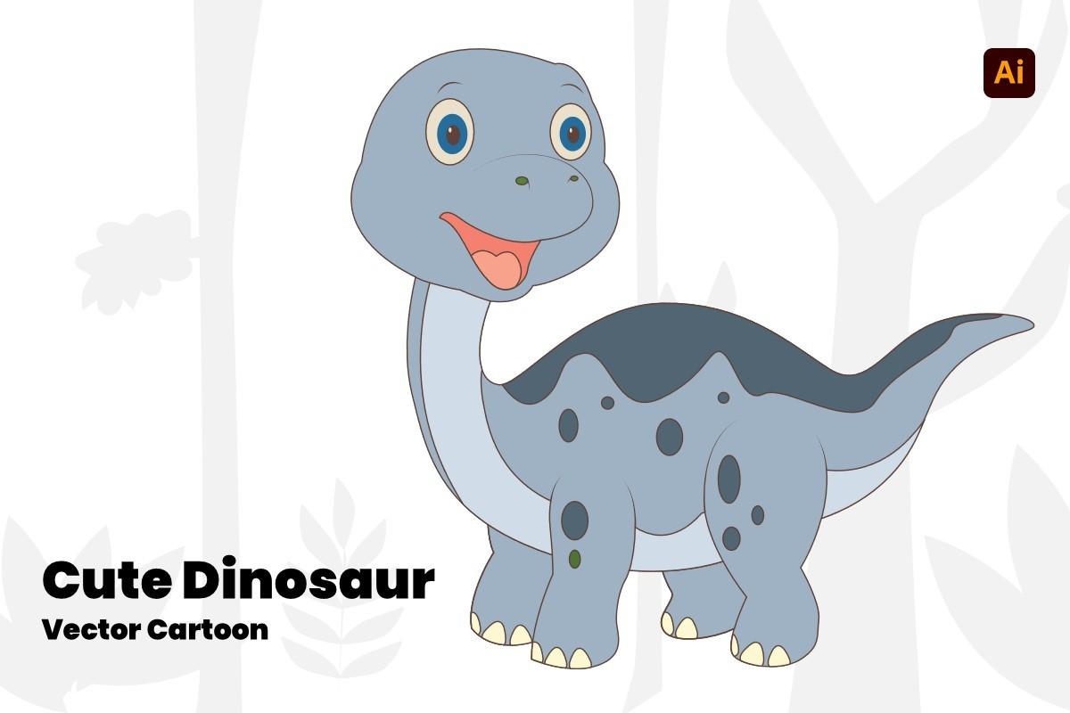 Dinosaur Vector Cartoon for Kids #68