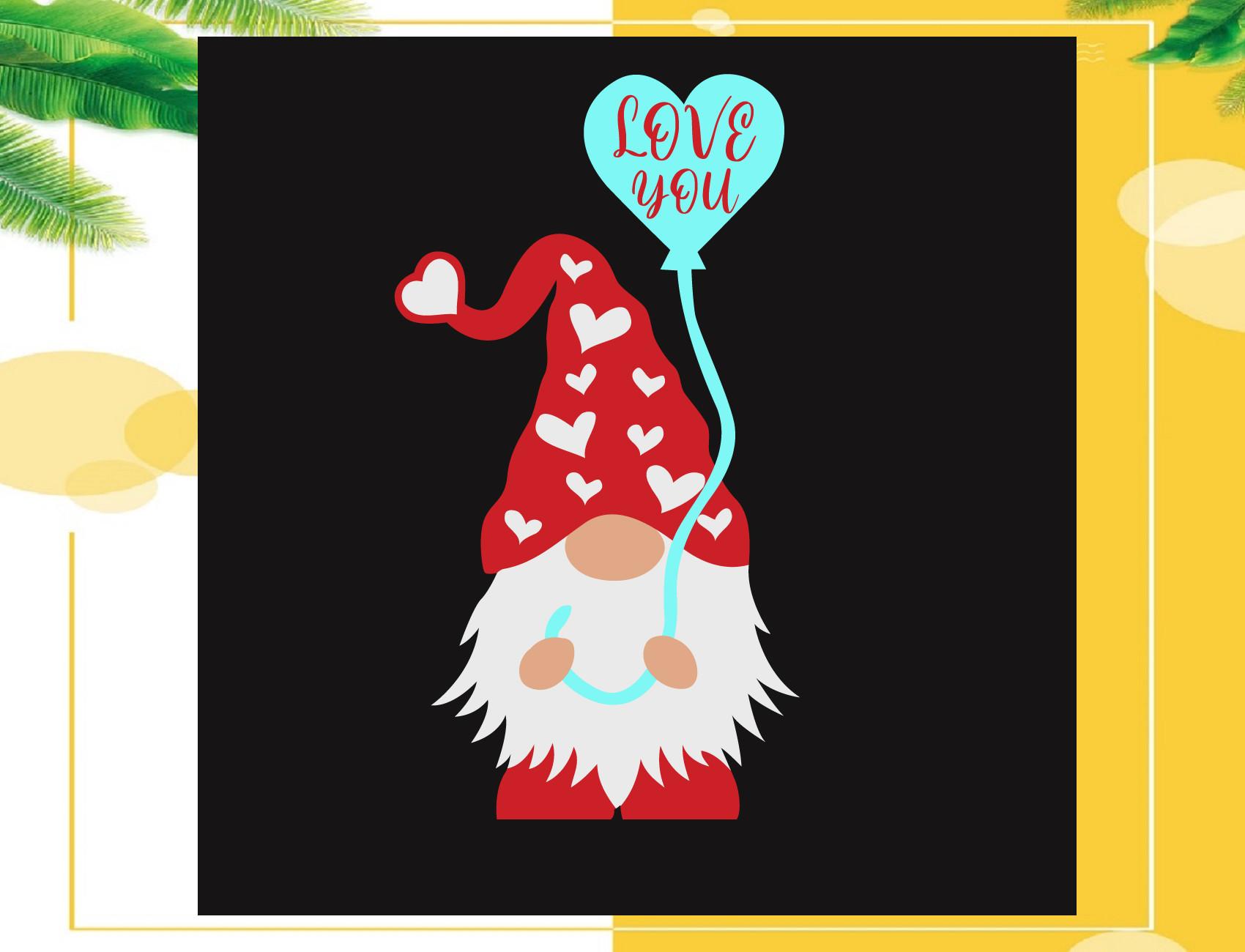 Love You Gnome Svg, Valentine Day Svg
