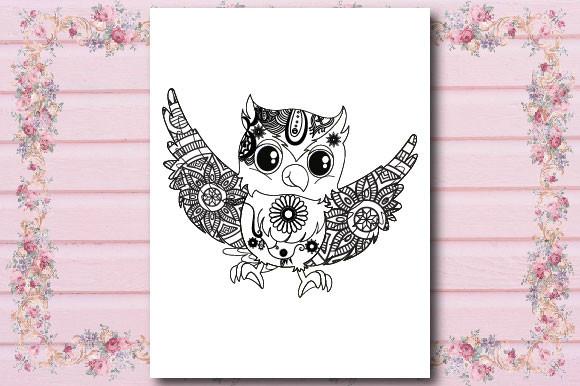 Tangled Head of Owl Coloring for Adult