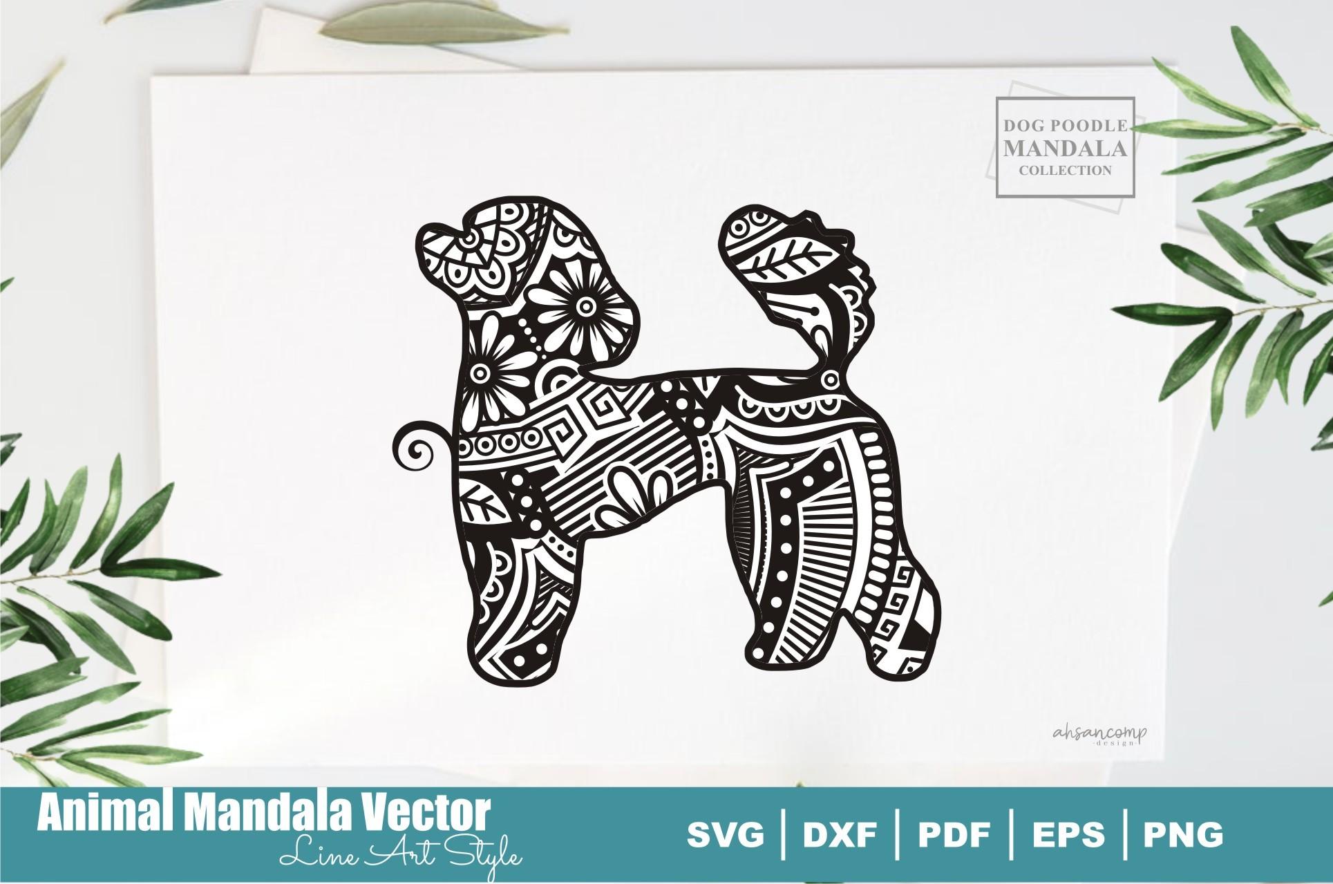 Dog Poodle Mandala #27. Boho Style SVG