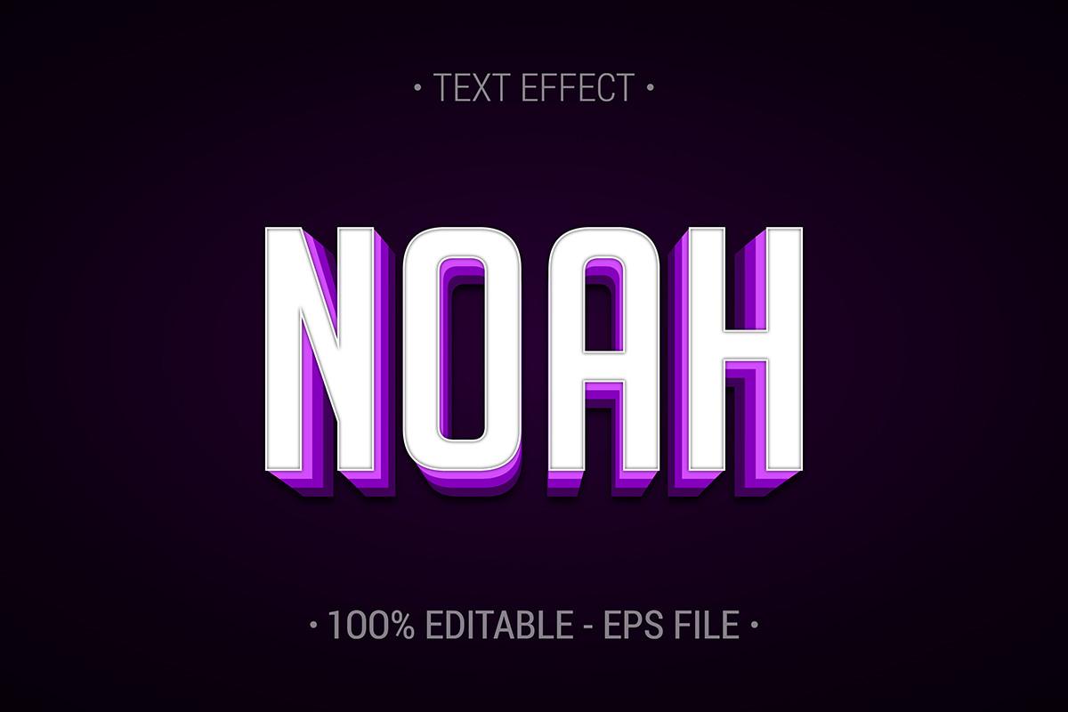 3D Noah Editable  Vector Text Effect