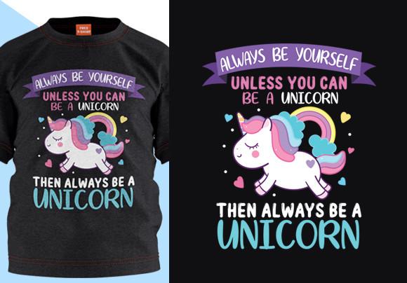Cute Unicorn Quote Typo T-shirt Design