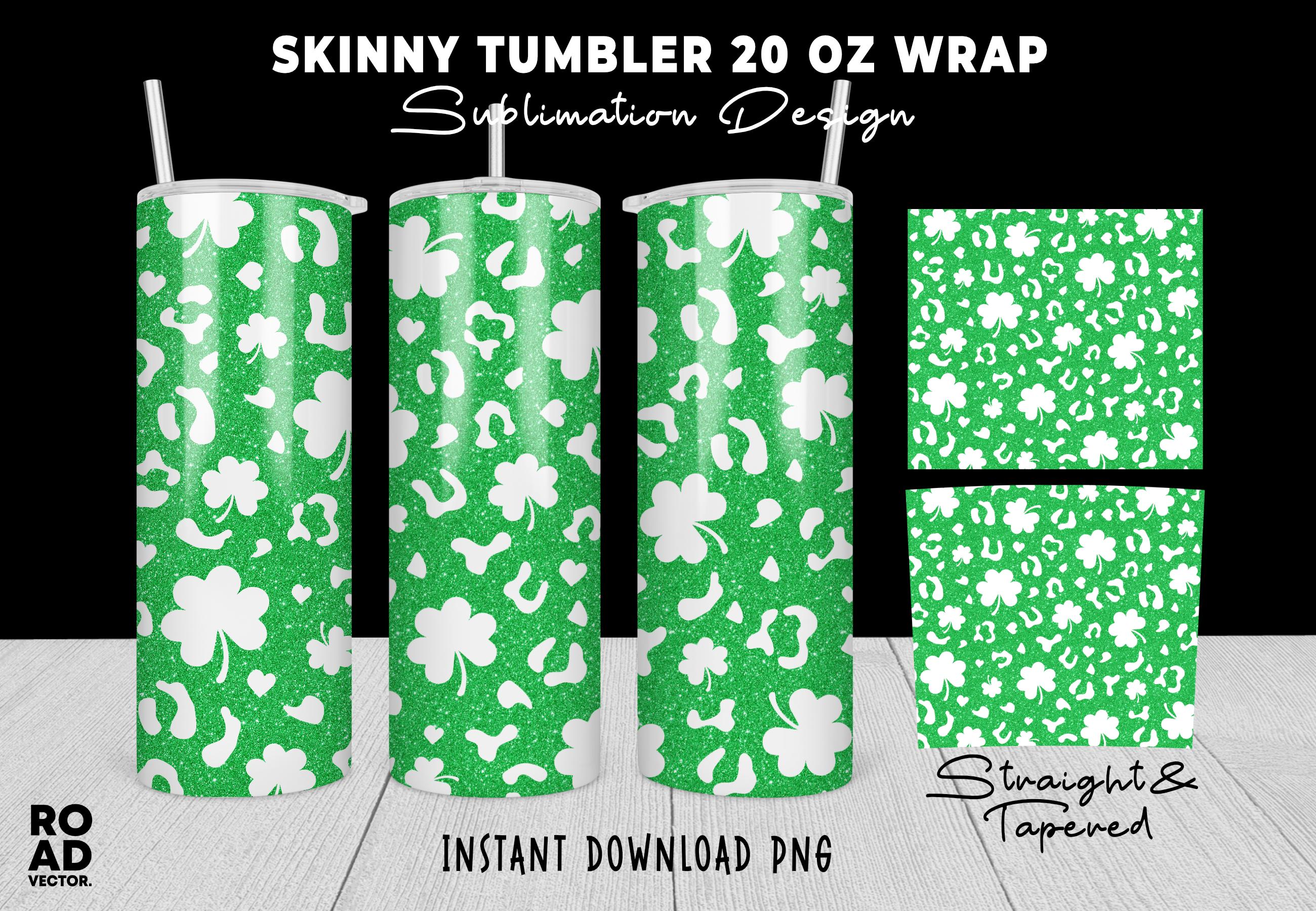 Shamrock Glitter & Green BG Tumbler Wrap