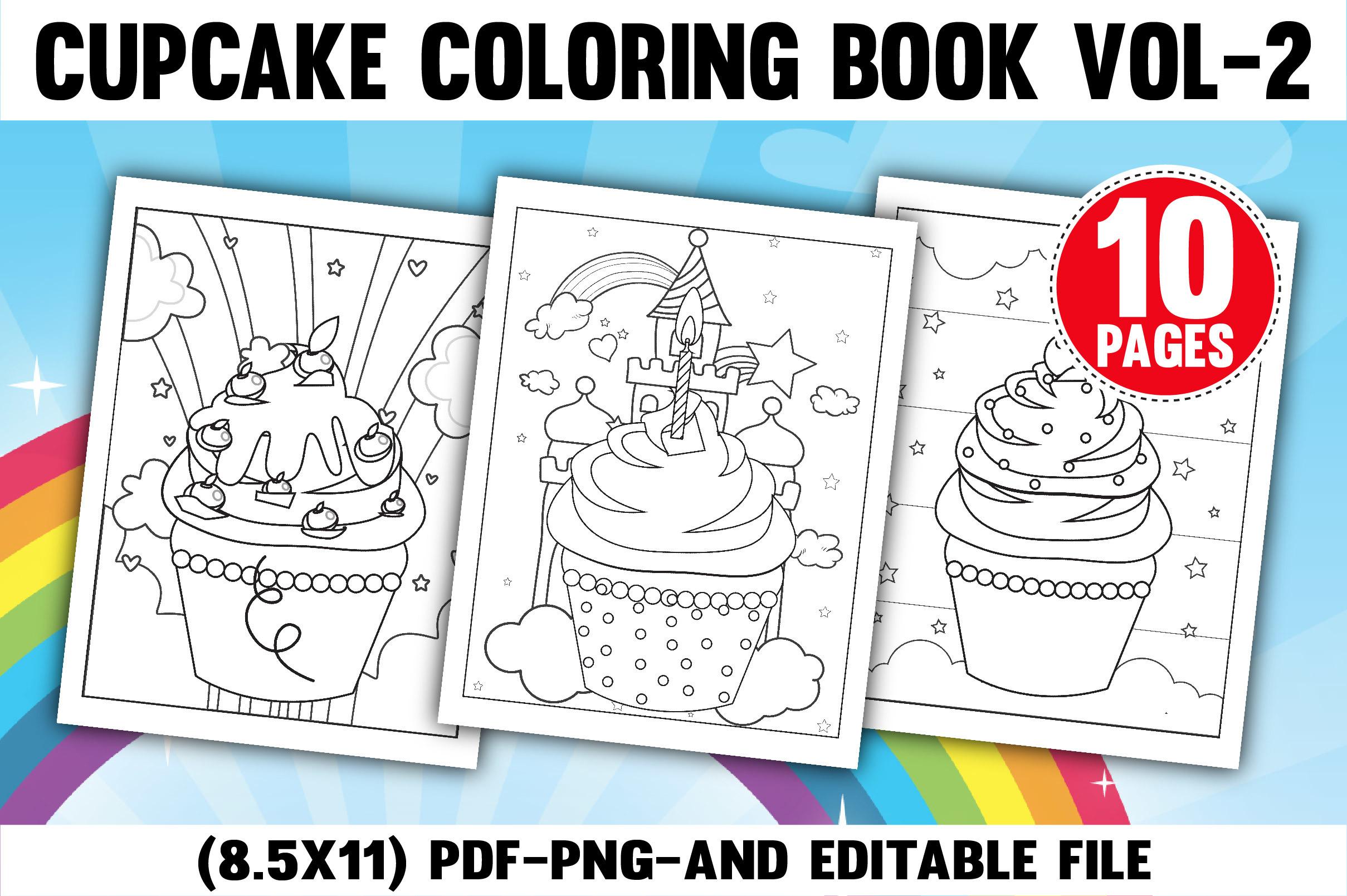 Cupcake Coloring Book for Kids & Teens