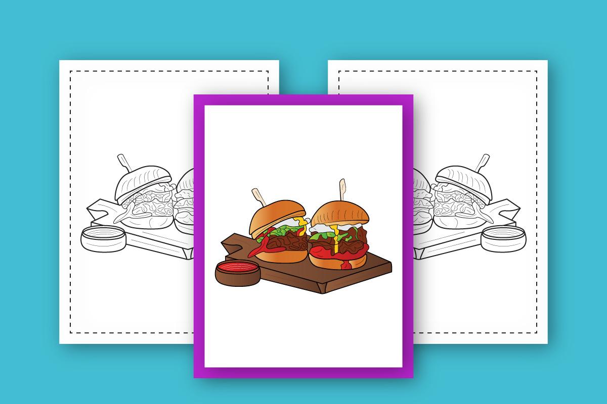 Burger Coloring Pages for Kids