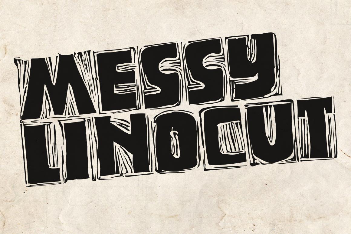 Messy Linocut Font