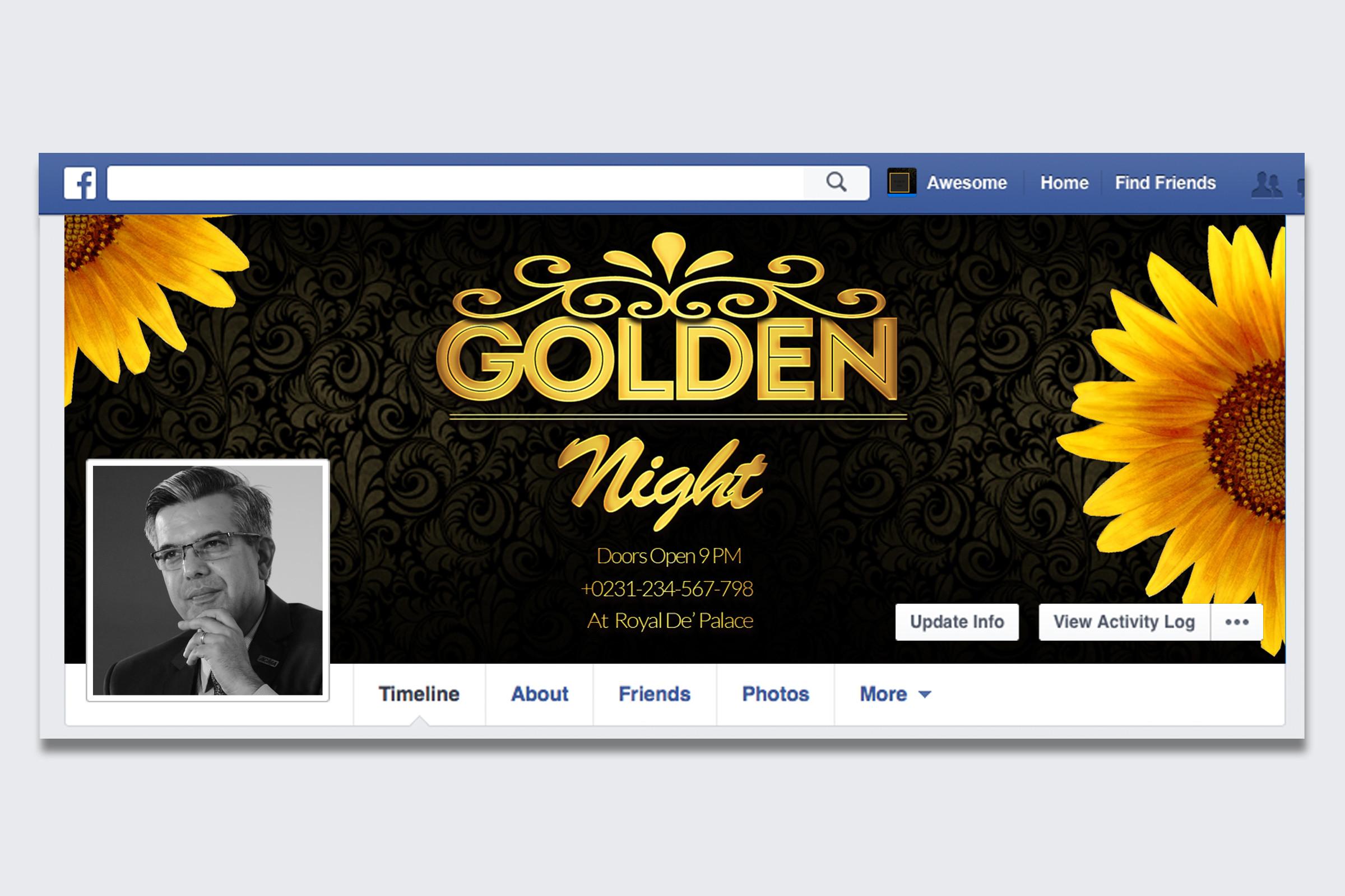 Golden Party Night Facebook Timeline