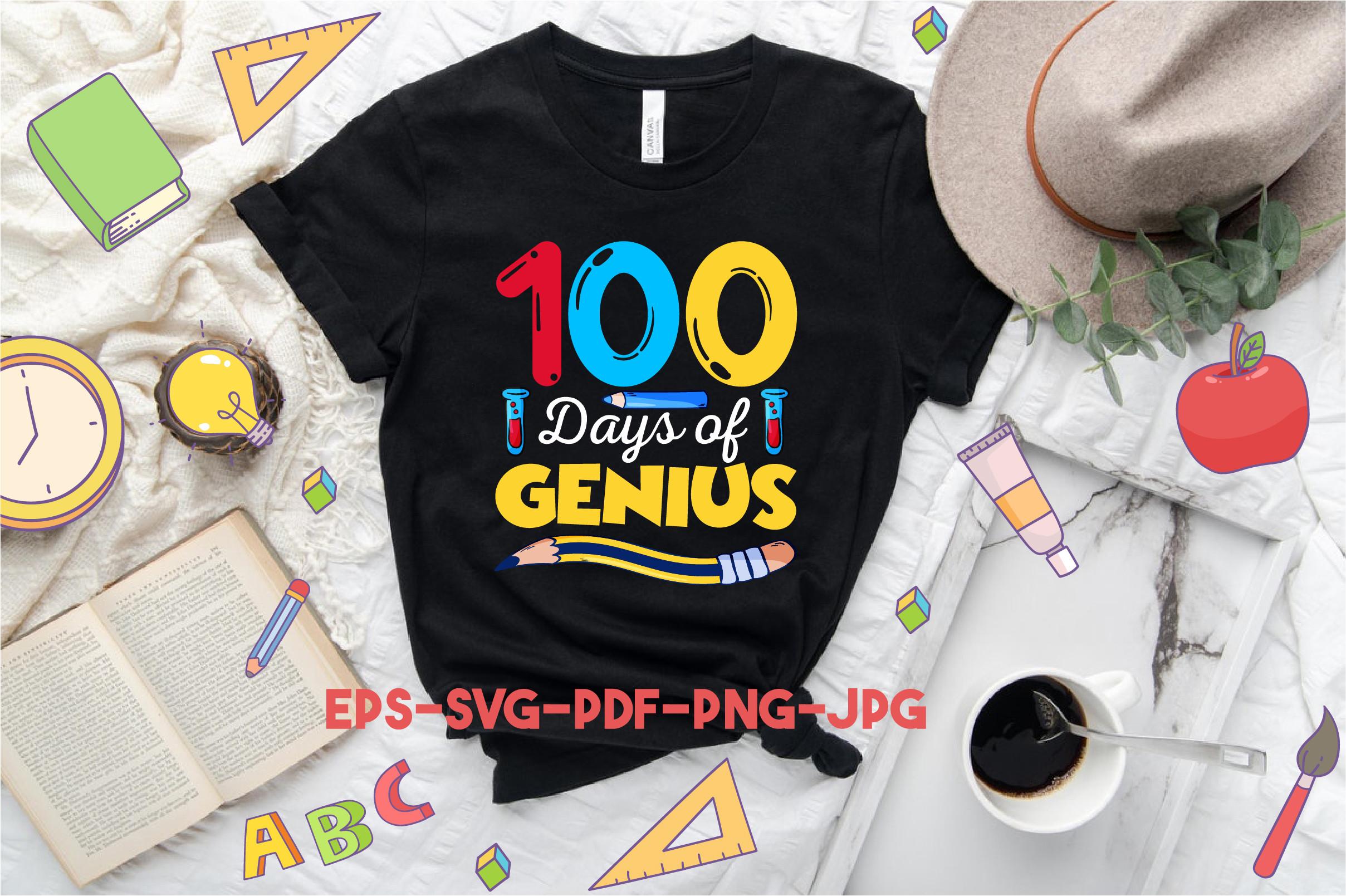 100 Days of Genius SVG T-Shirt Design