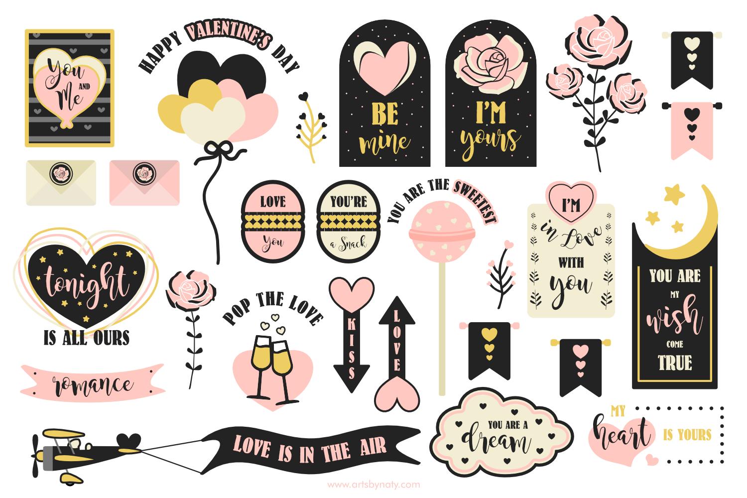 Love Valentine's Day SVG Illustrations.