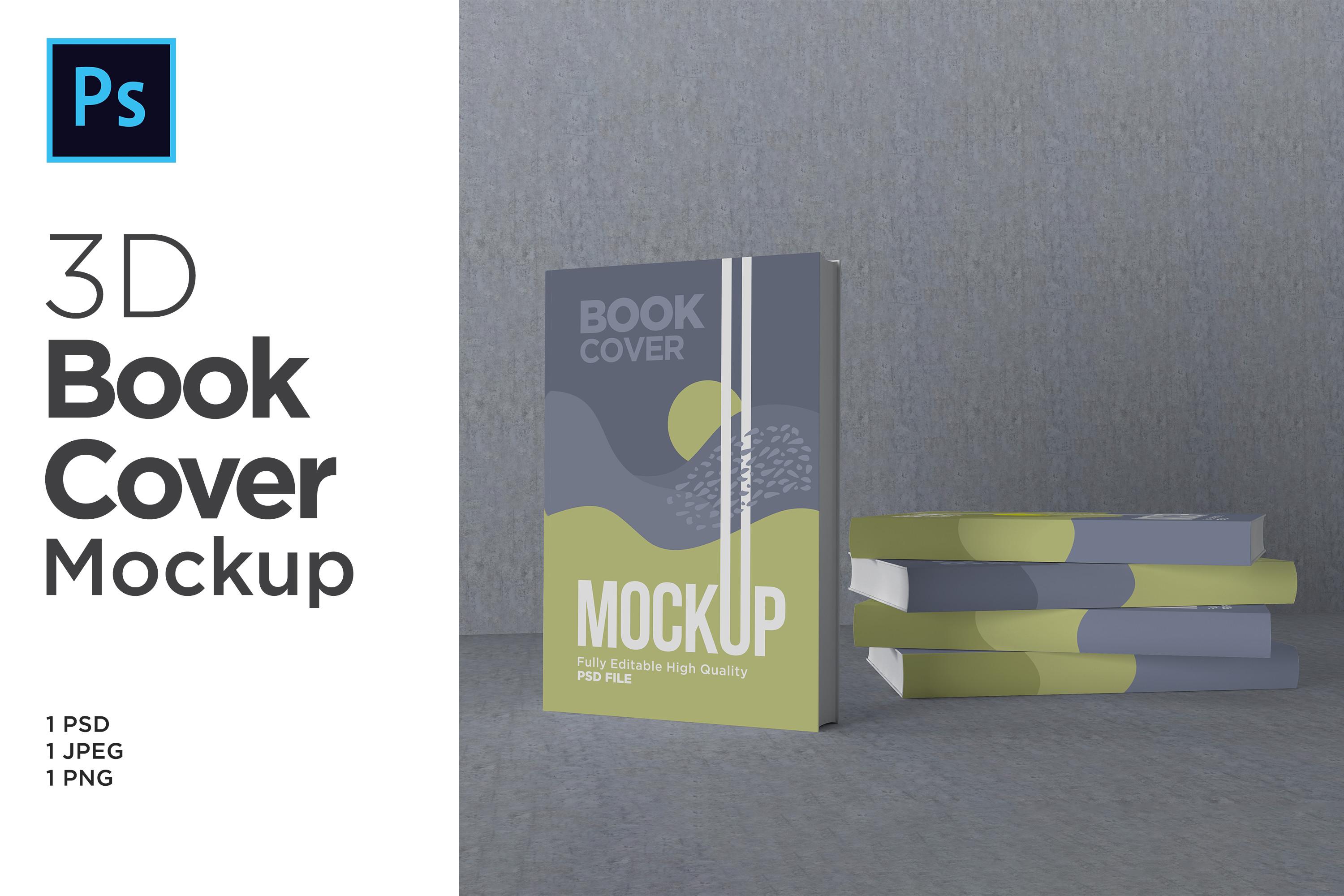Book Cover Mockup 3d Rendering