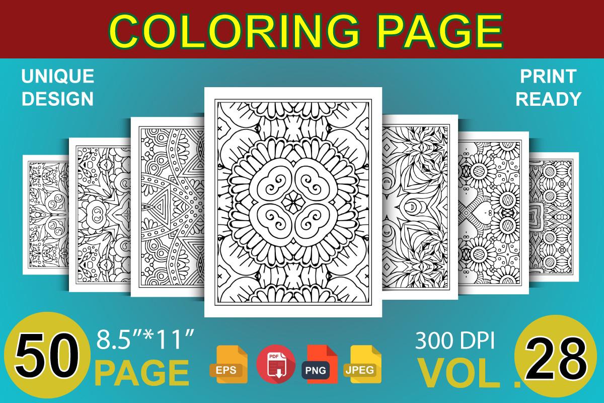 Floral Coloring Page KDP Interior Vol-28
