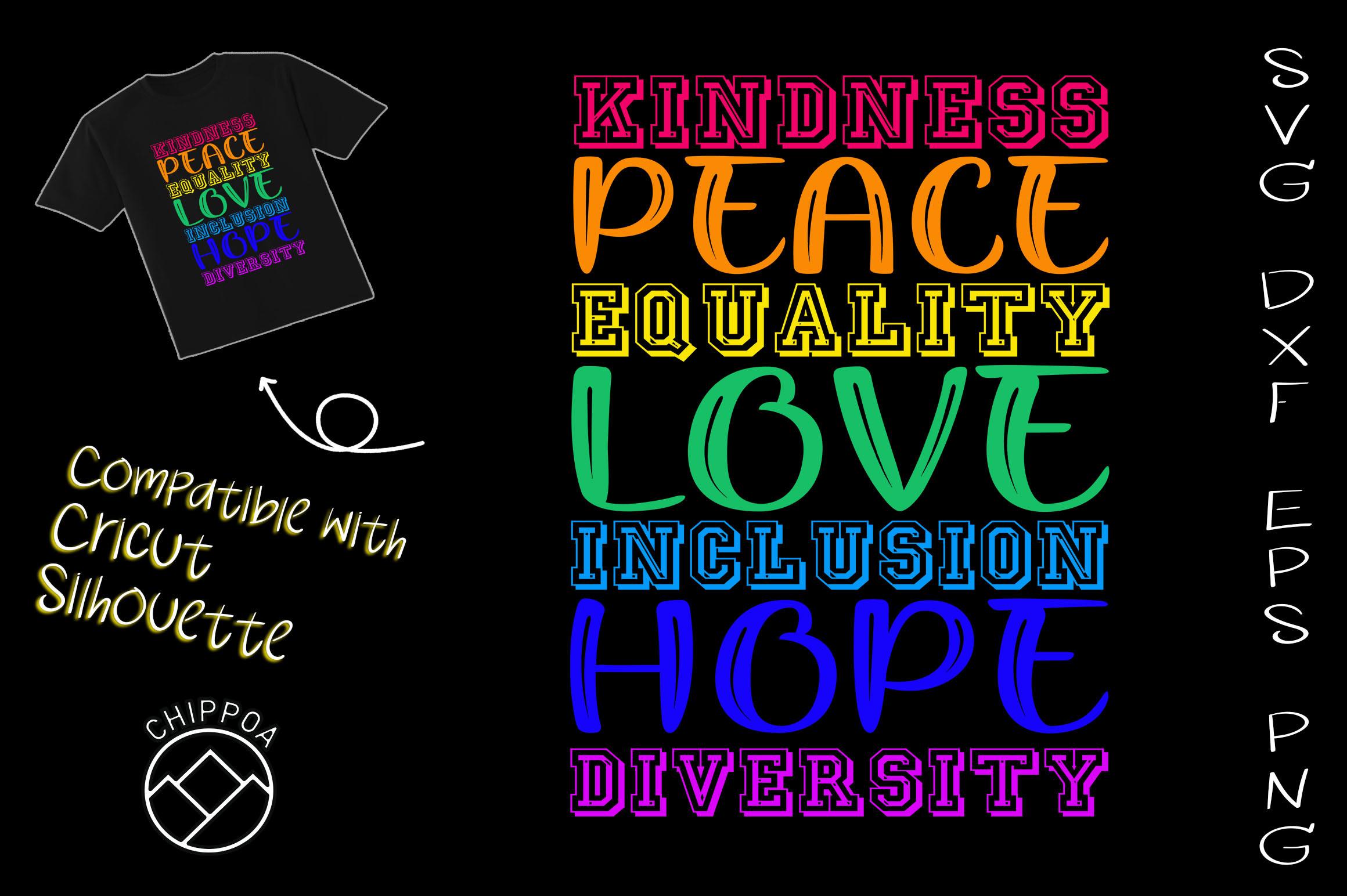 Kindness Peace Equality Inclusion BLM