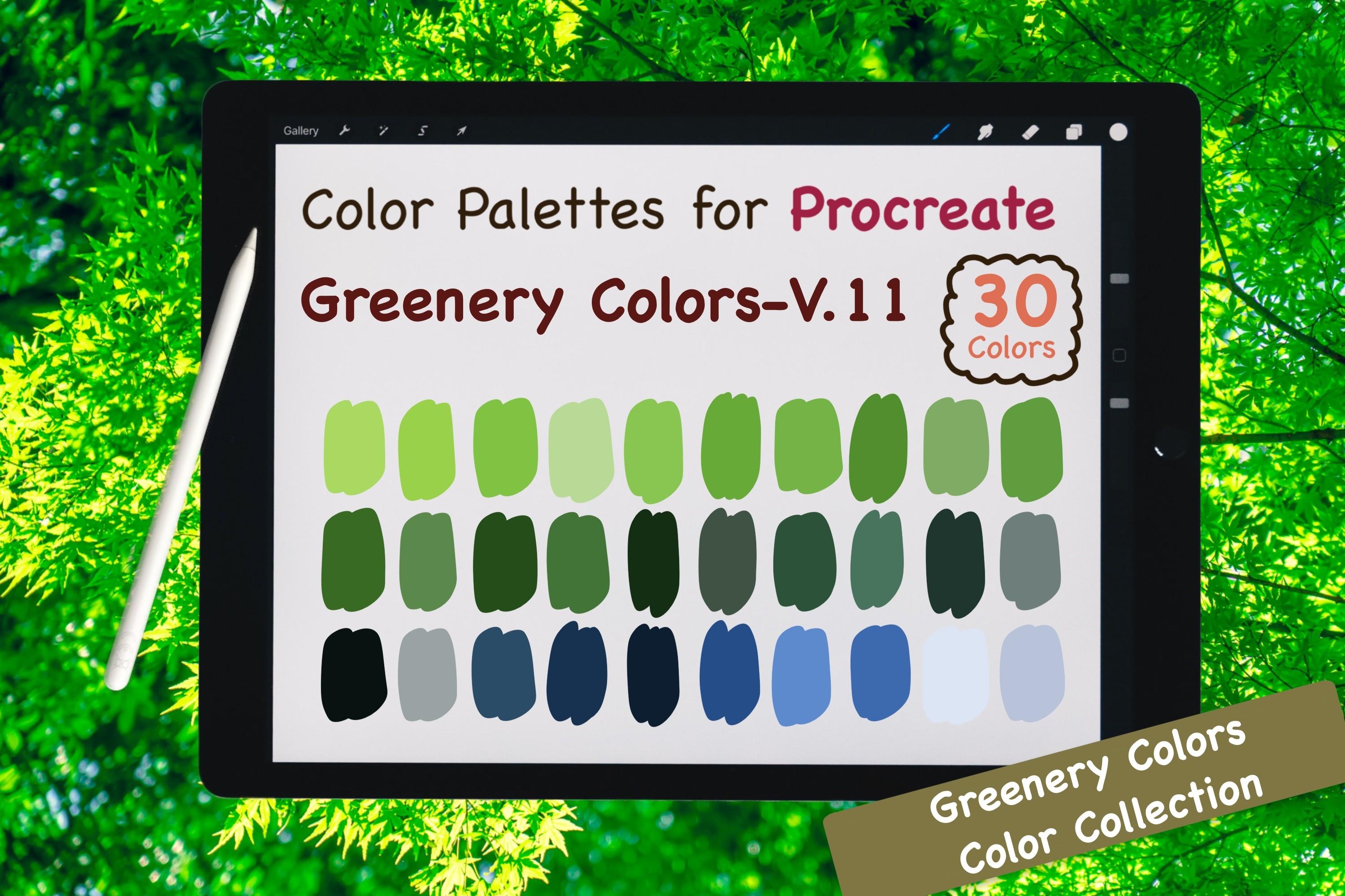 Procreate Color Palette-Greenery V.11