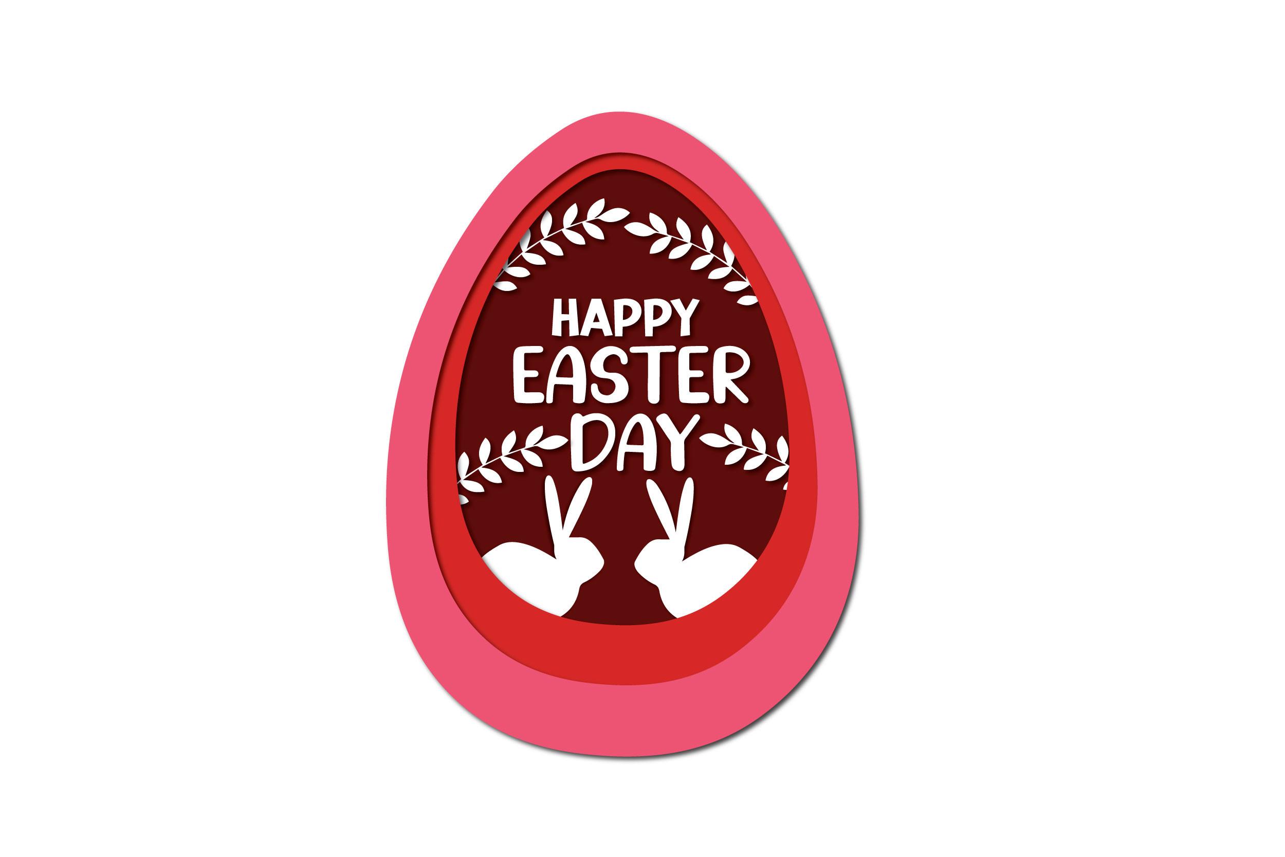 Happy Easter Day Papercut Svg