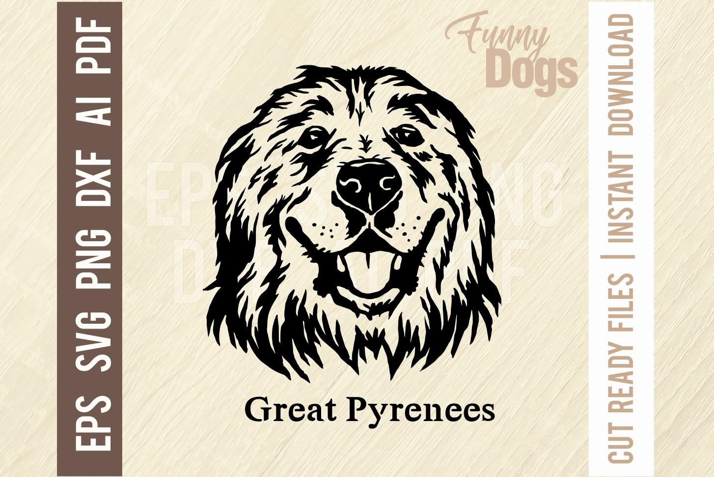 Great Pyrenees - Funny Dog SVG Stencil