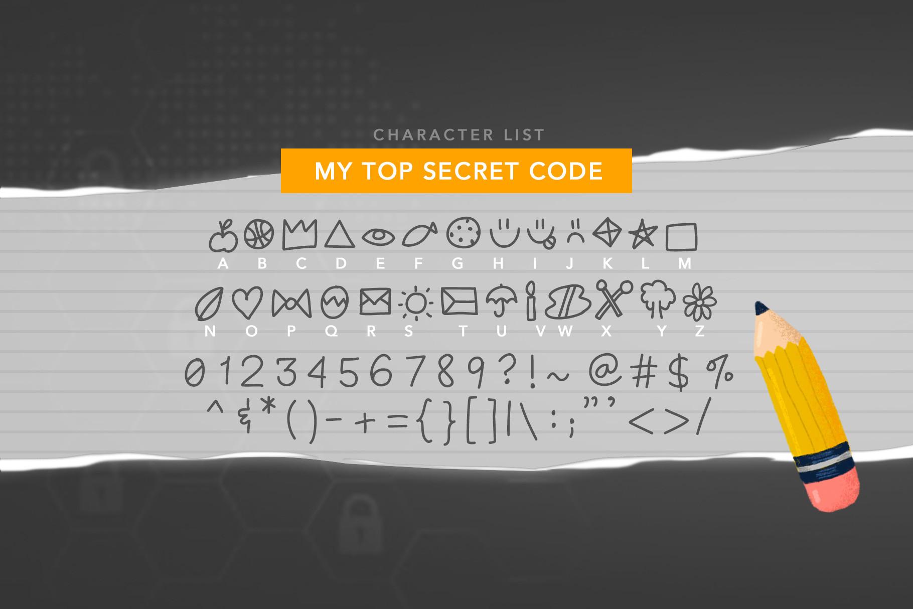 My Top Secret Code Font