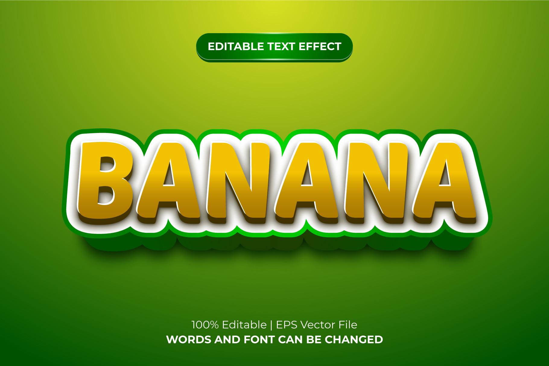 Banana Modern 3D Editable Text Effect