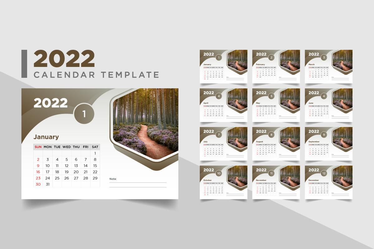 2022 Creative Desk Calendar Template