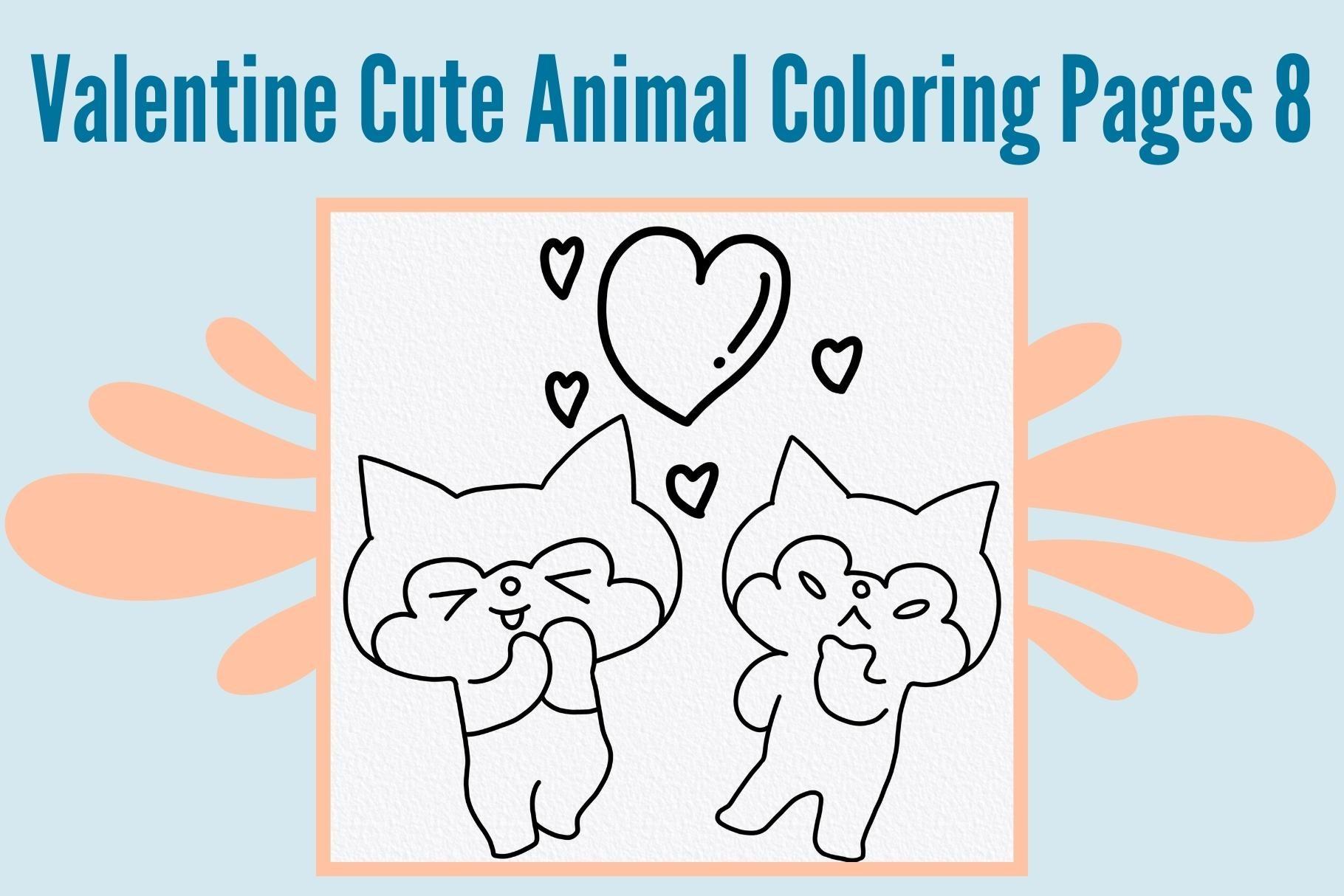 Valentine Cute Animal Coloring Pages 8