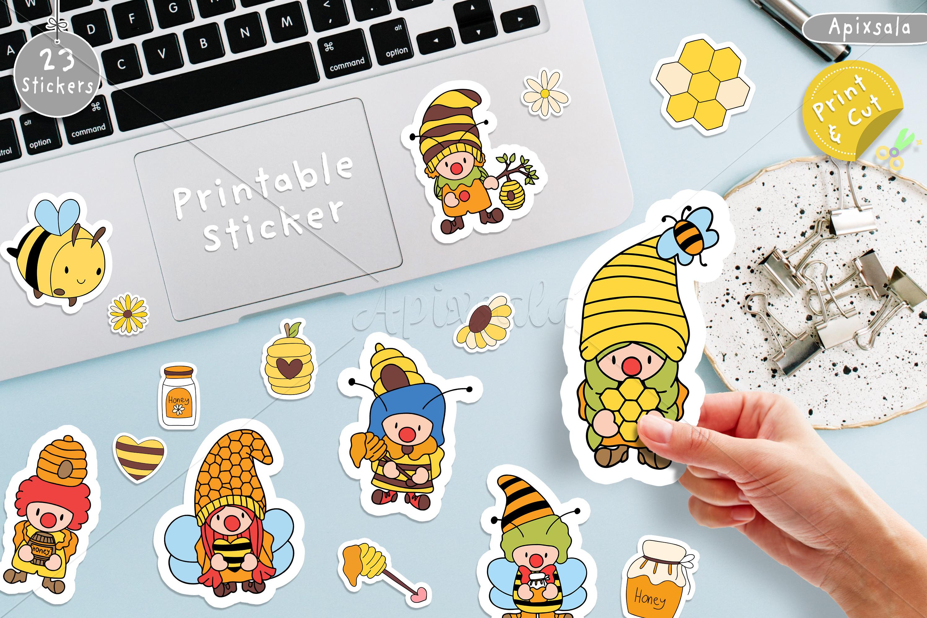 Bee Clown / Jocker Printable Stickers