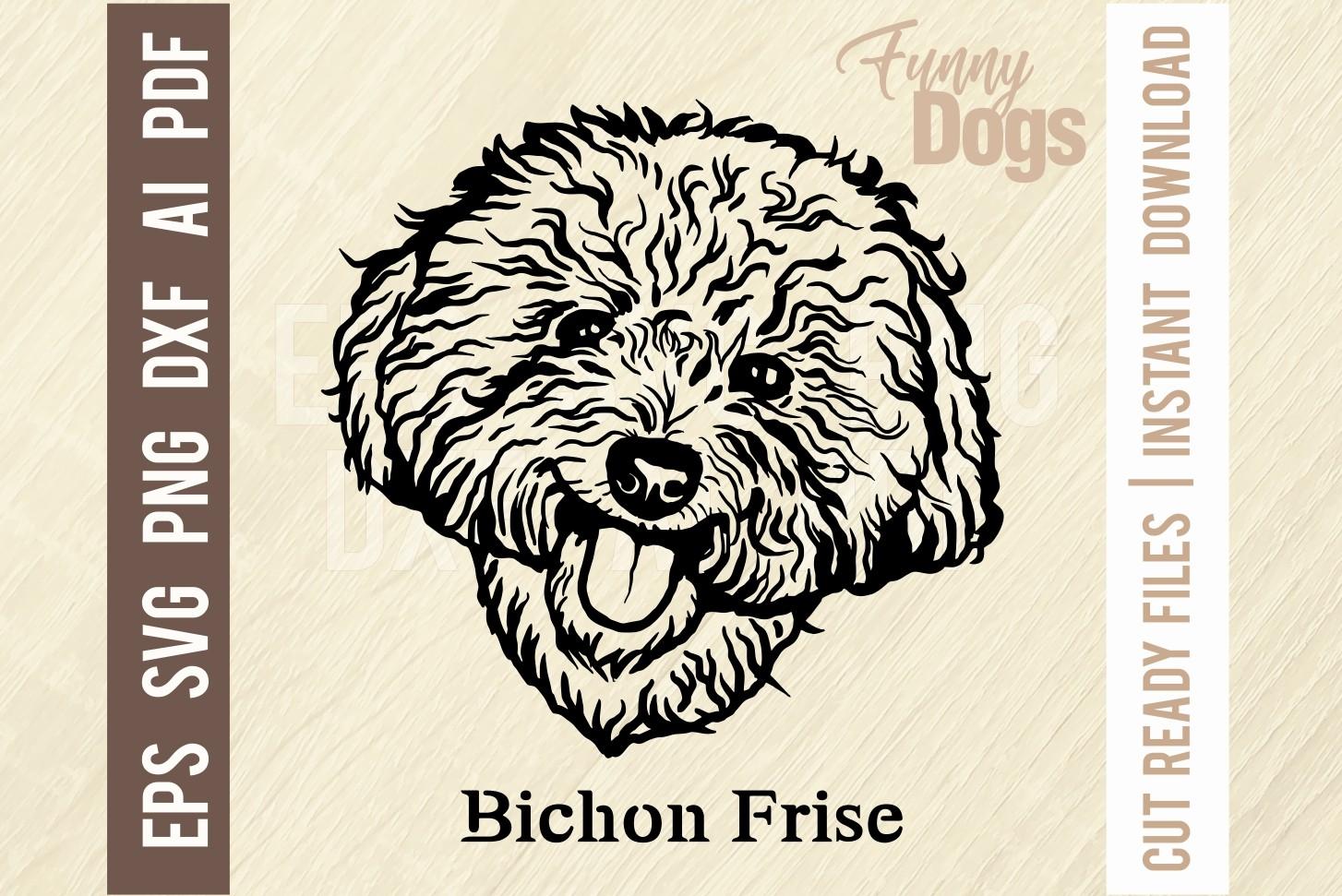 Bichon Frise - Funny Dog SVG Stencil