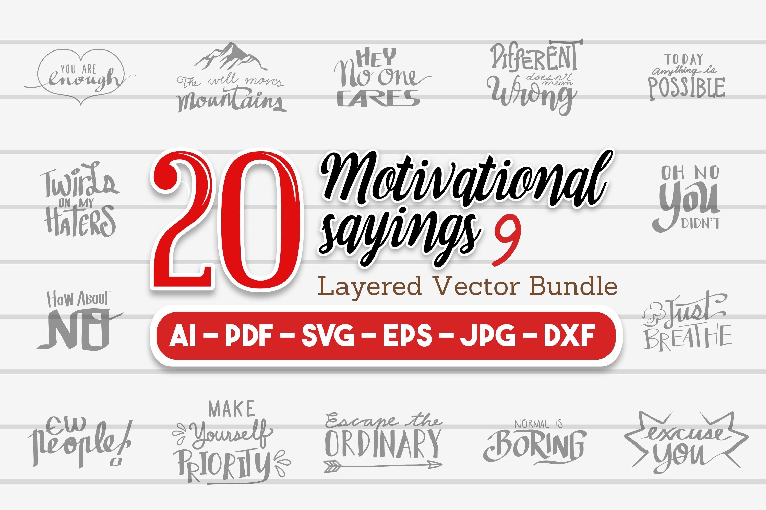 Motivational Sayings SVG Set #9