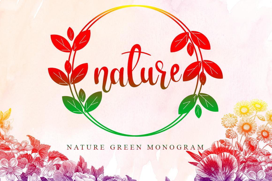 Nature Green Monogram Font
