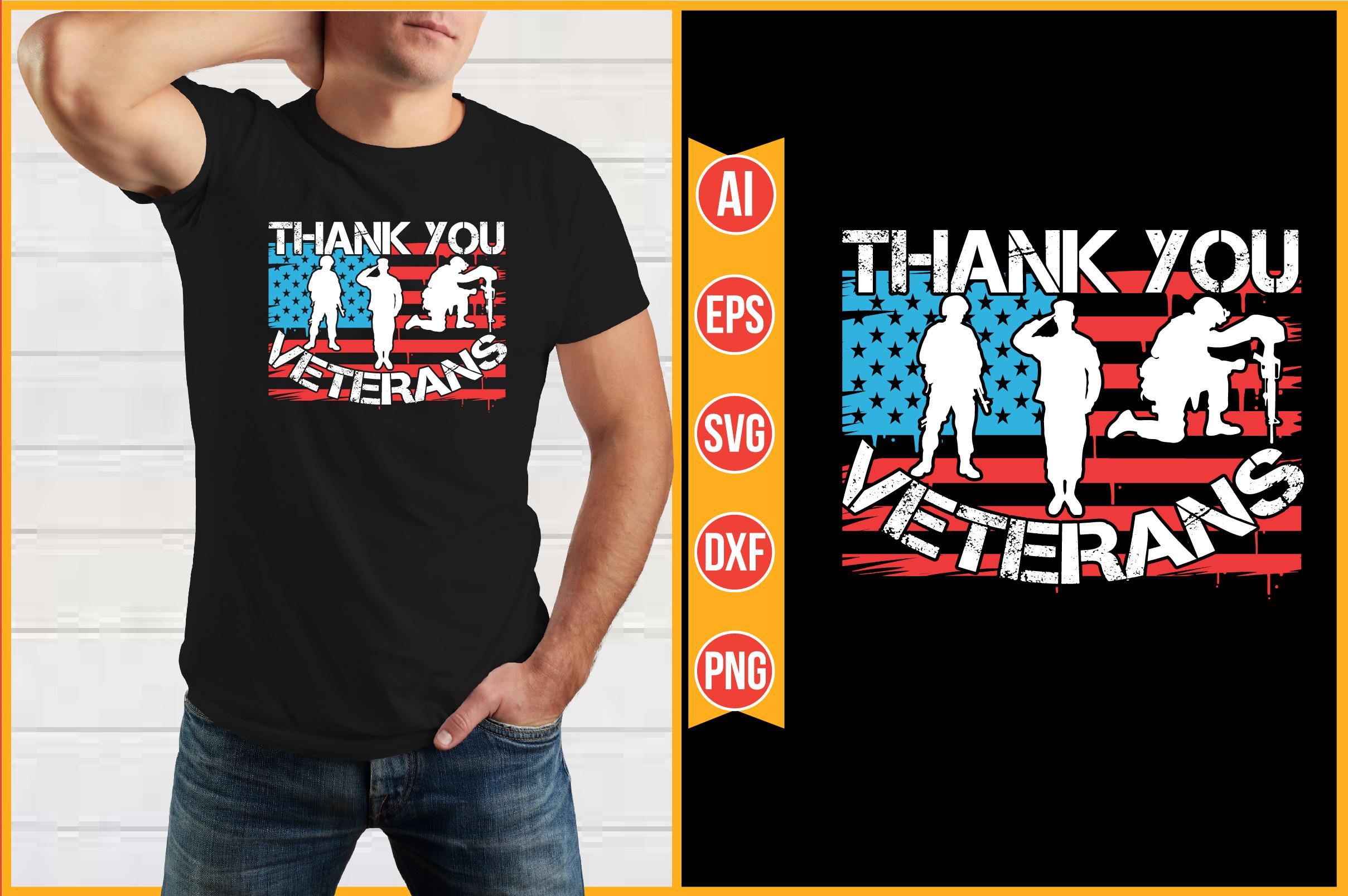 THANK YOU VETERANS USA FLAG Sublimation