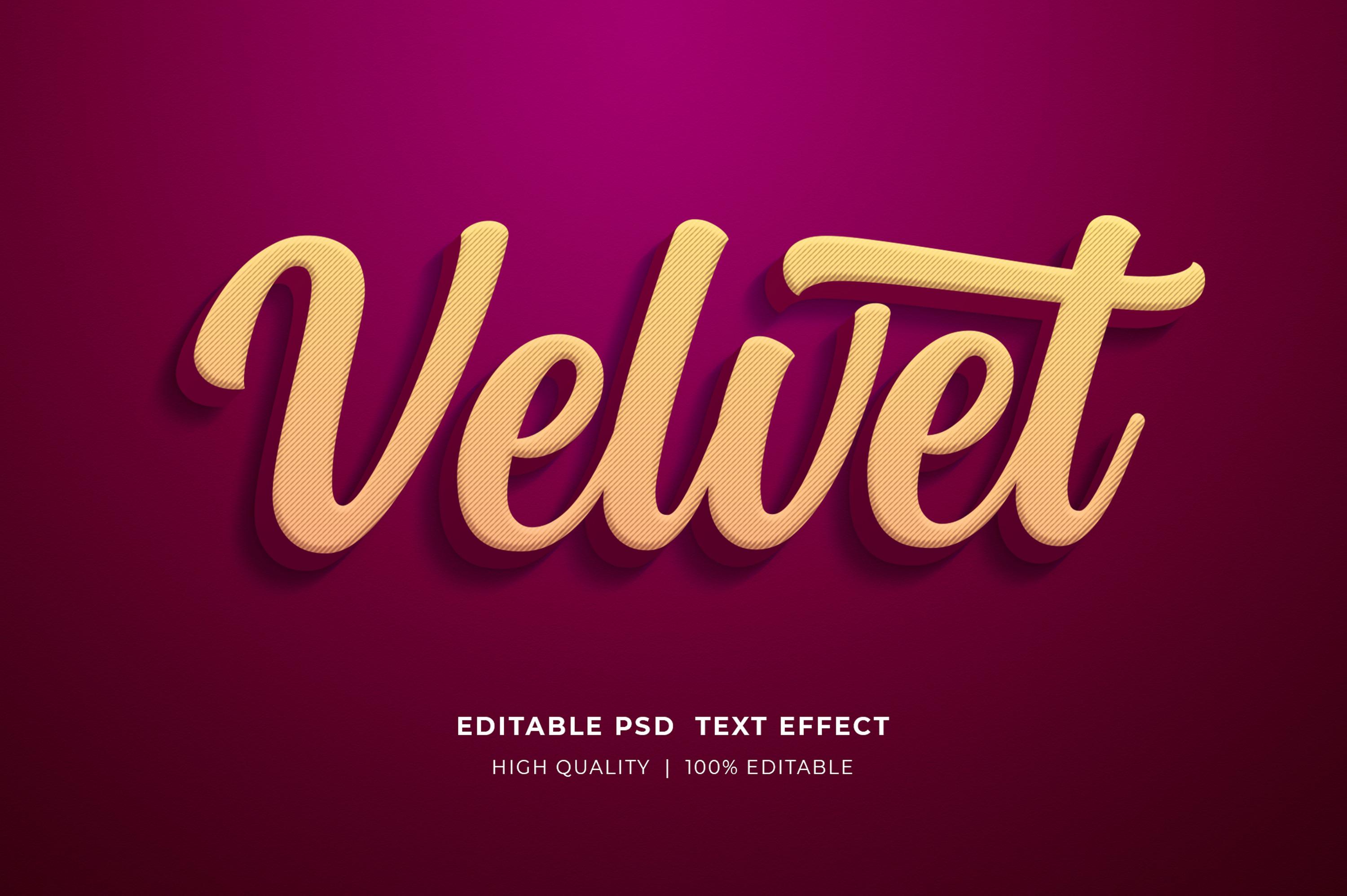 Velvet Editable Text Effect Mockup