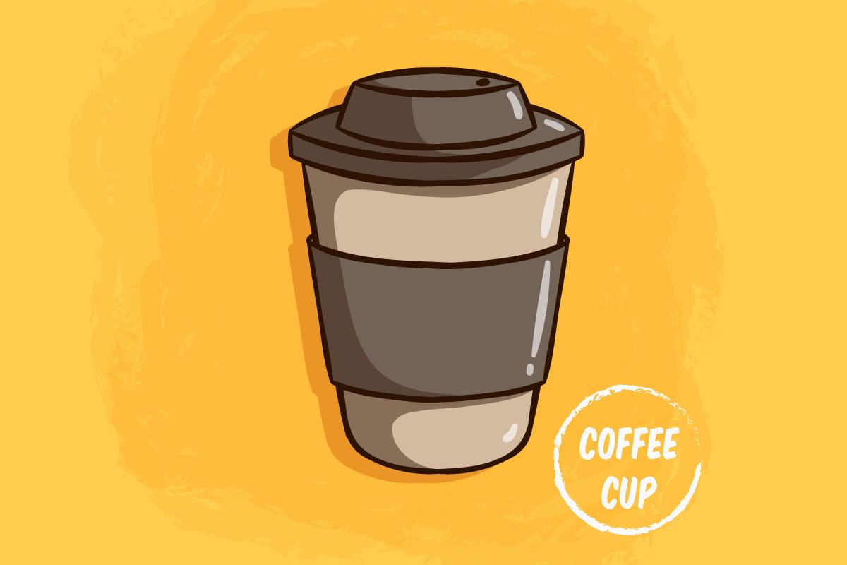 Cute Coffee Paper Cup Illustration