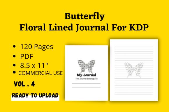 Butterfly Floral Lined Journal KDP Vol.4