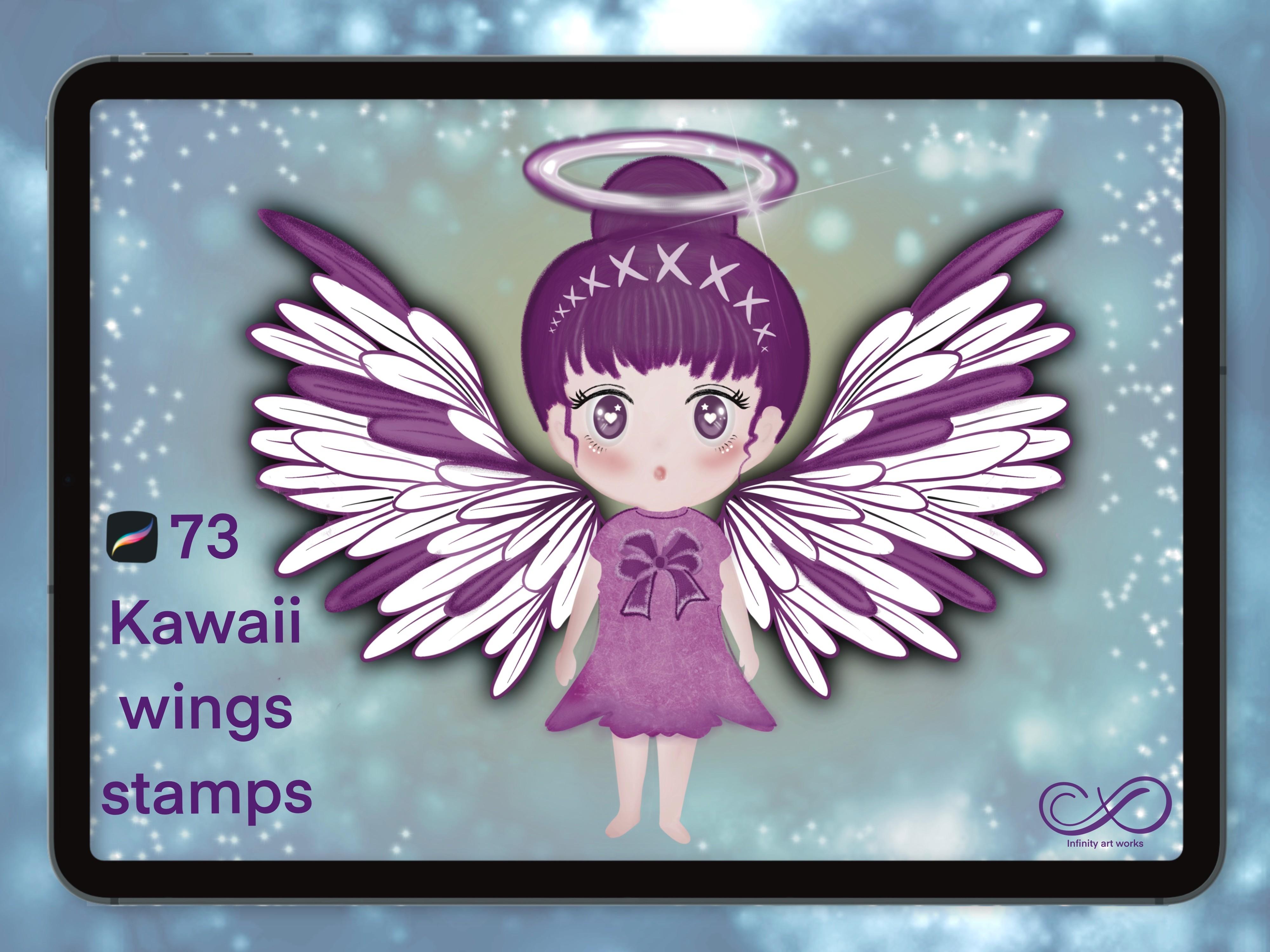 Procreate Kawaii Wing Stamps
