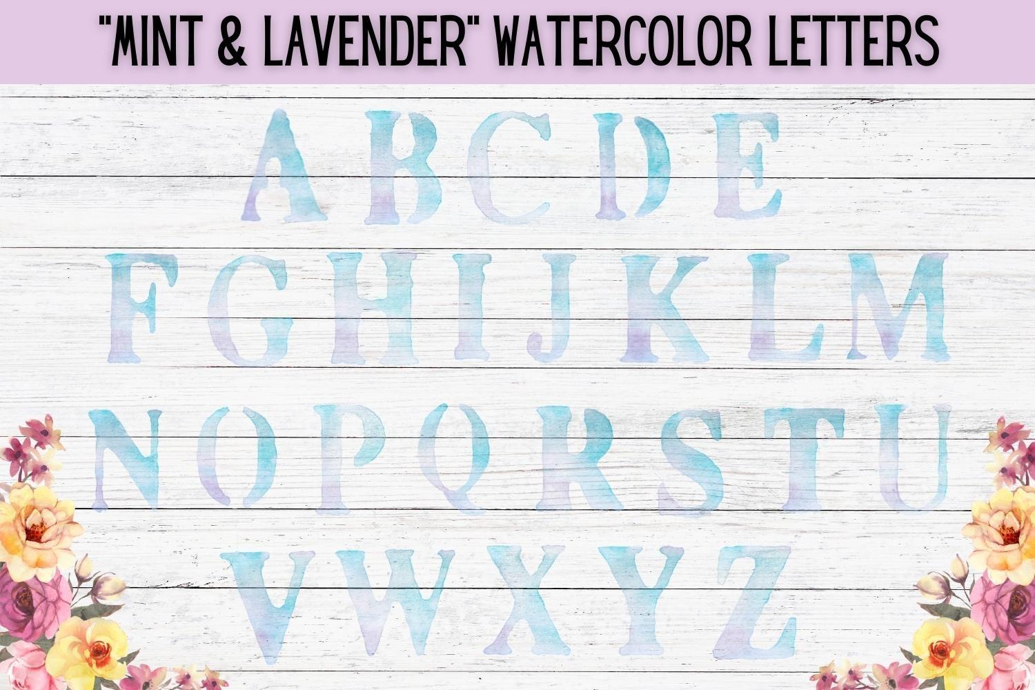 Mint & Lavender Watercolor Letters