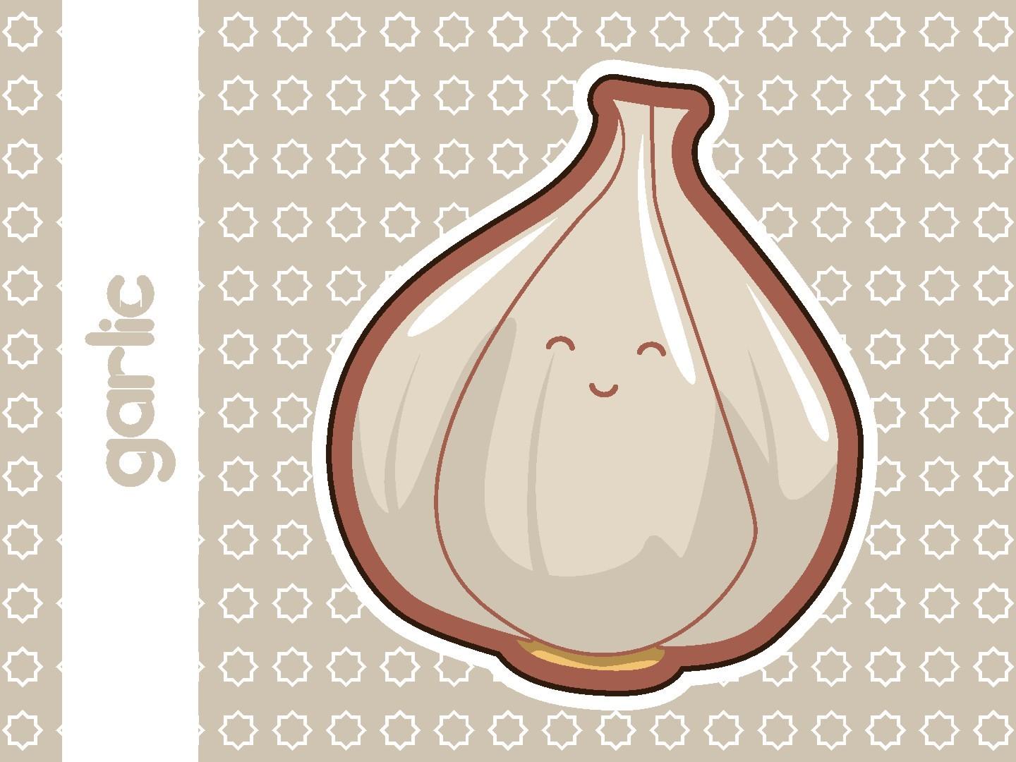 Cute Garlic Vector Illustration