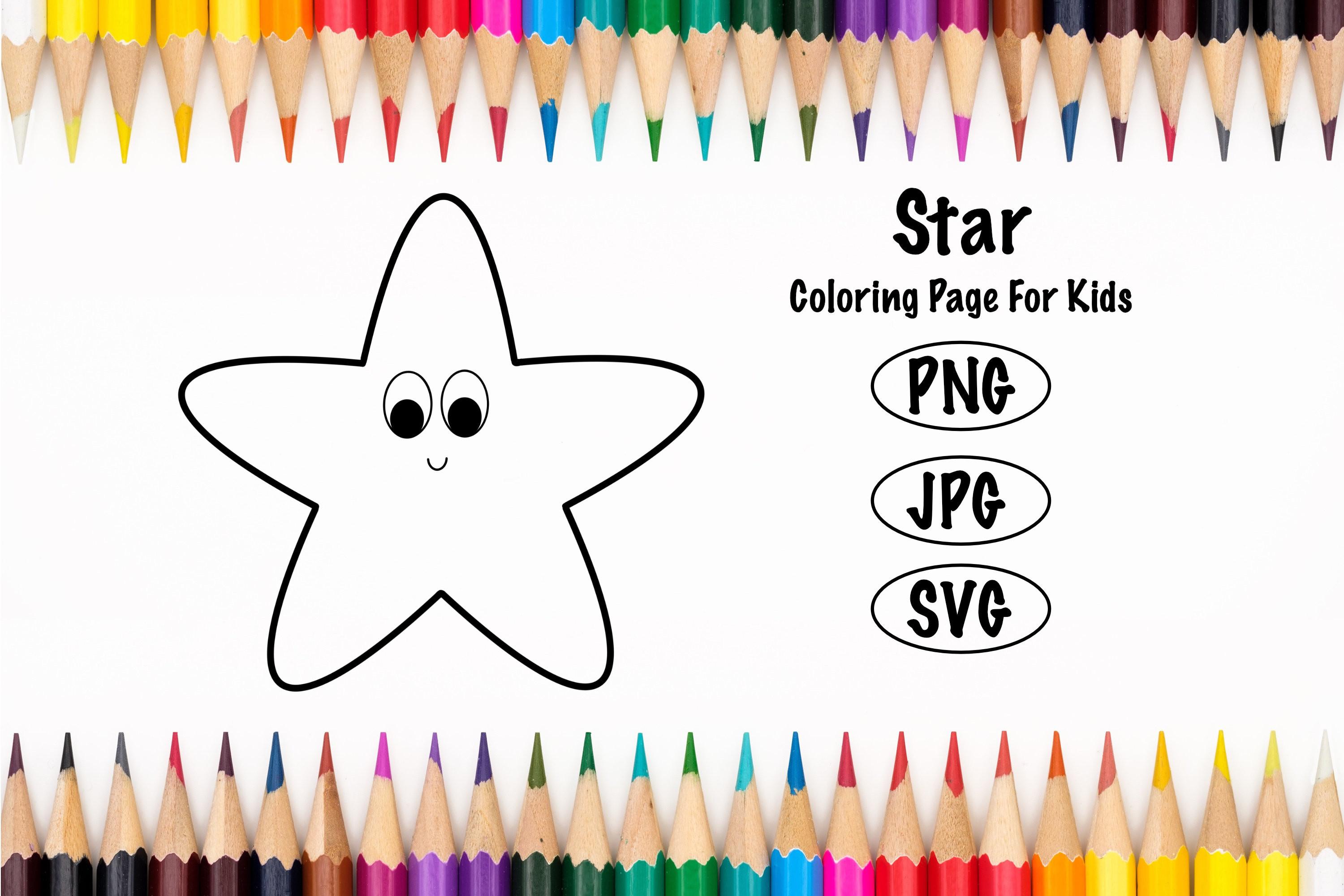 Smiling Star Coloring Page for Kids