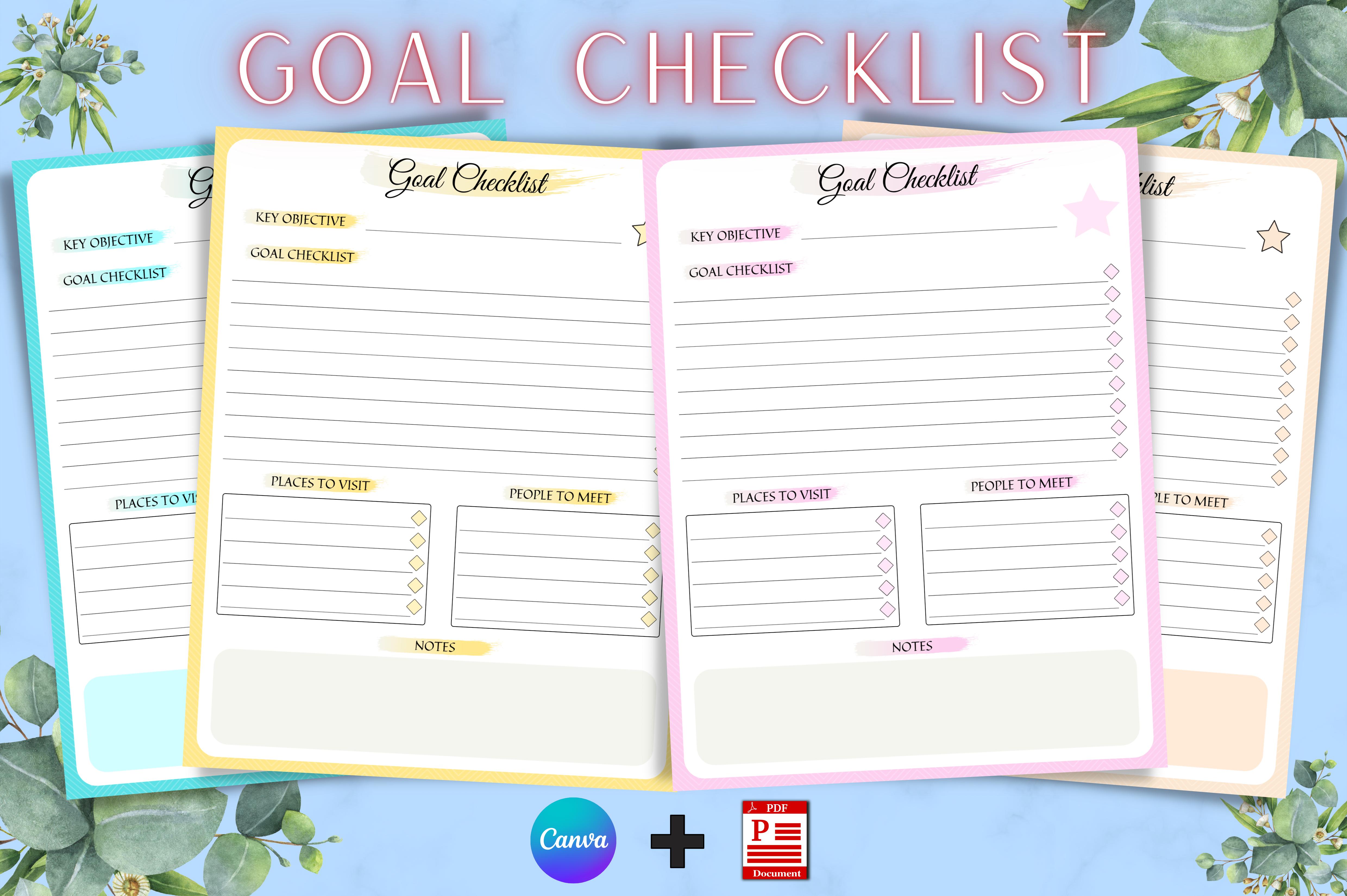 Goal Checklist Page Canva Template