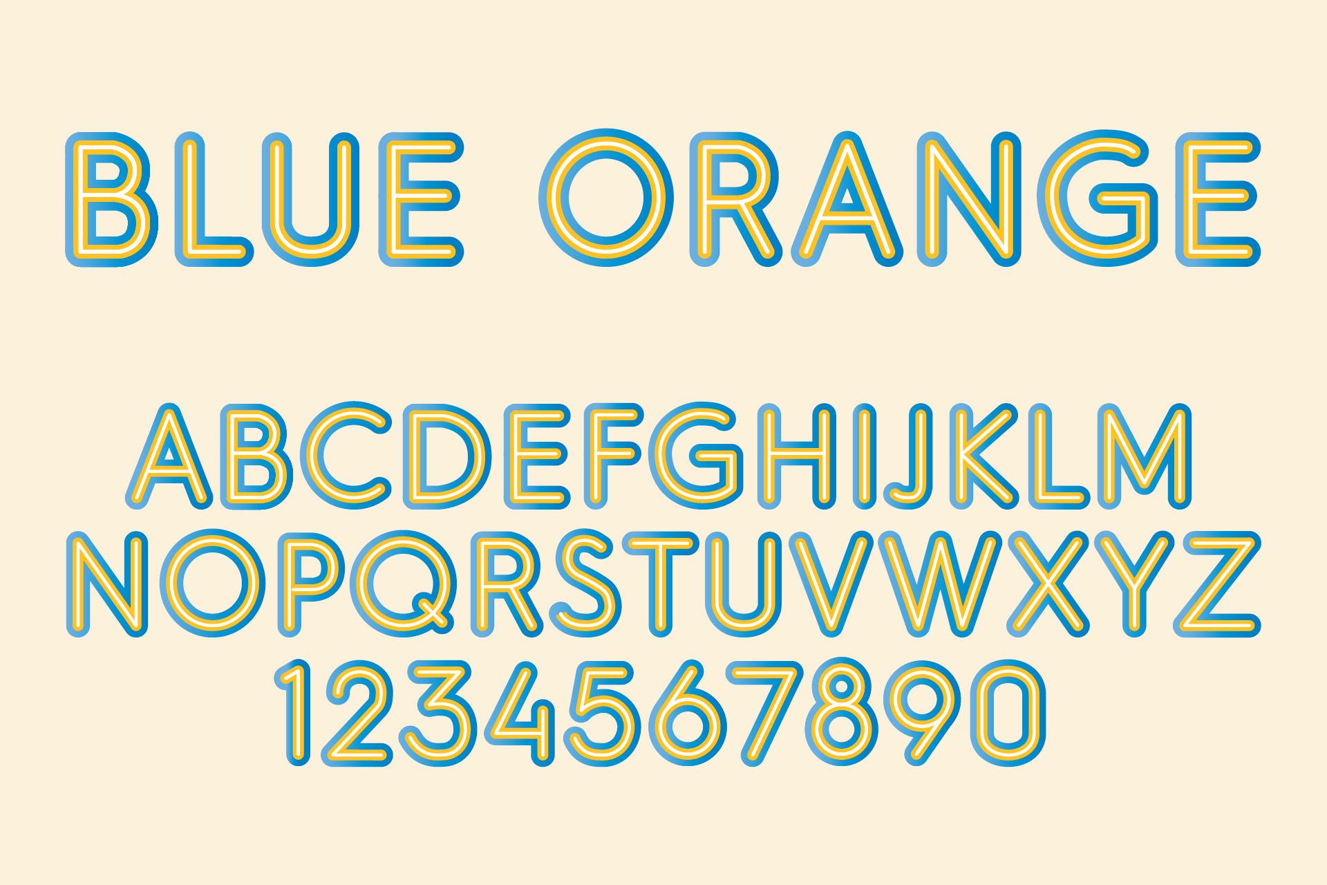 Blue Orange Font