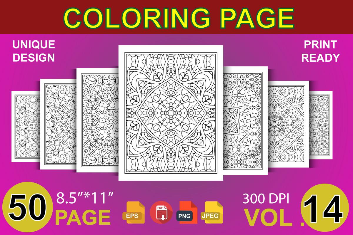 Floral Coloring Page KDP Interior Vol-14