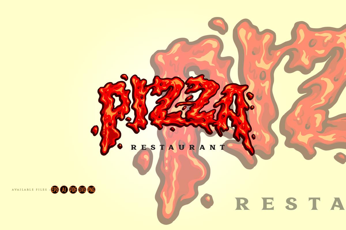 Text Pizza Fast Food Restaurant Logo Svg