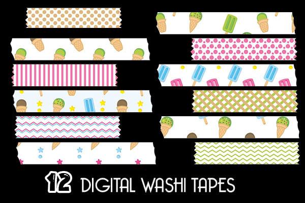 Ice Cream Washi Tapes Patterns