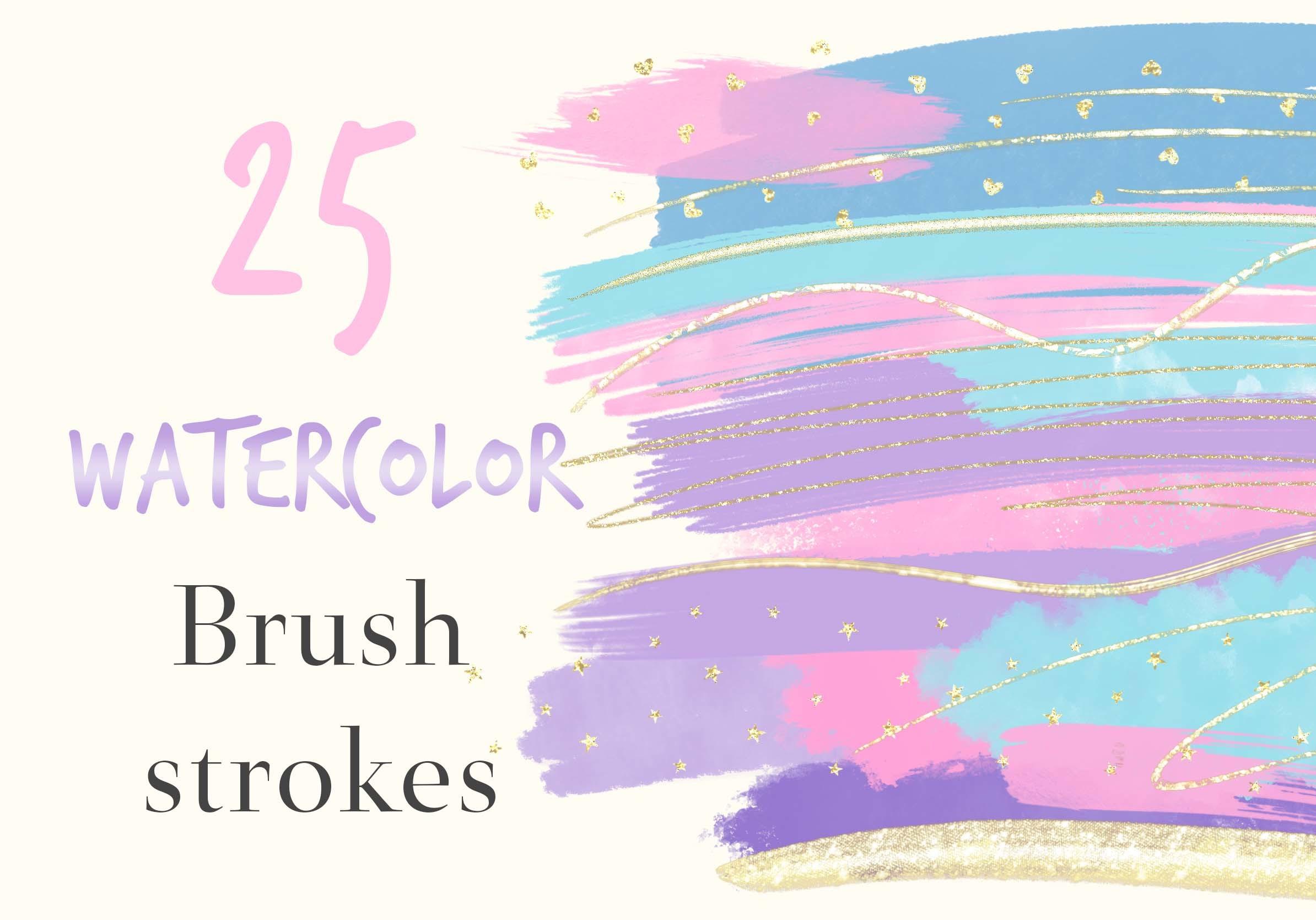 Pastel Watercolor Brush Strokes Clipart