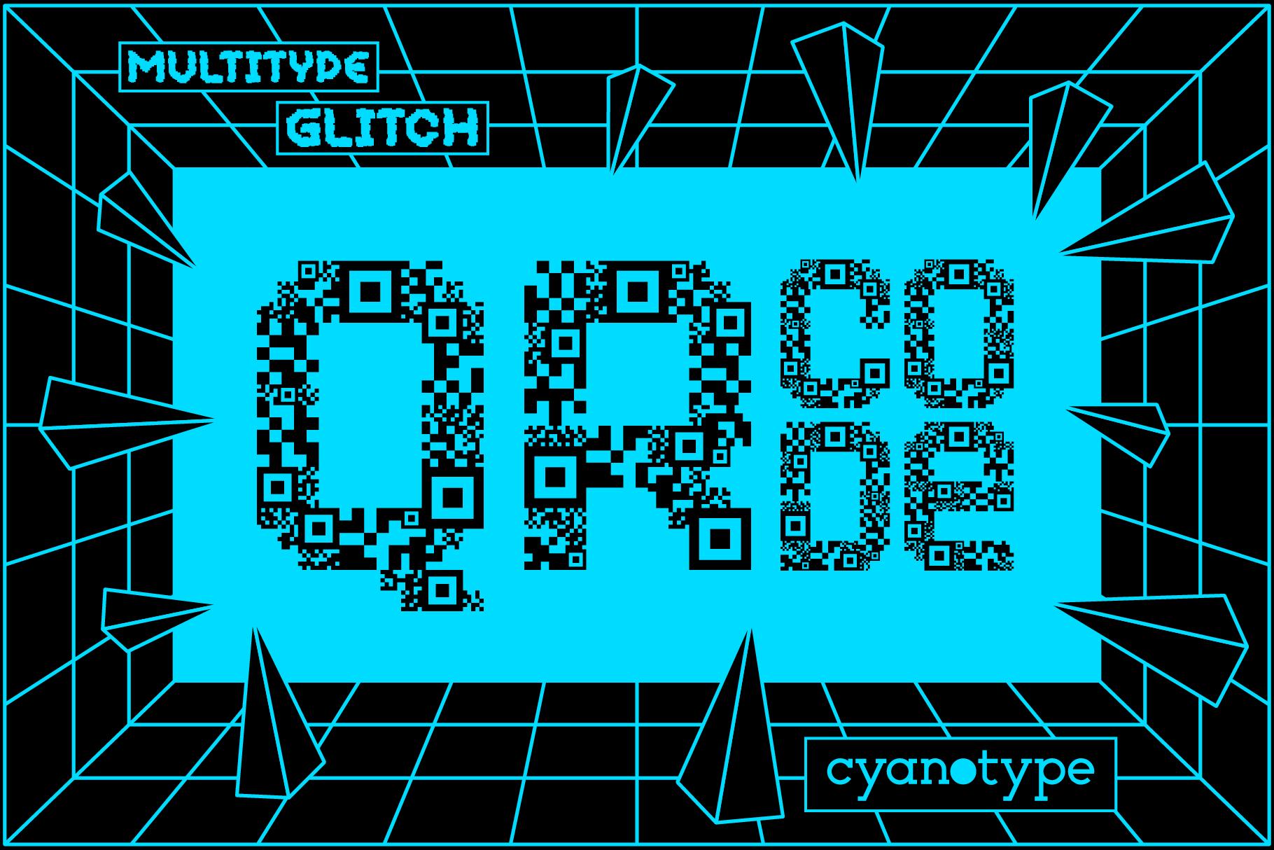 MultiType Glitch QR Code Font