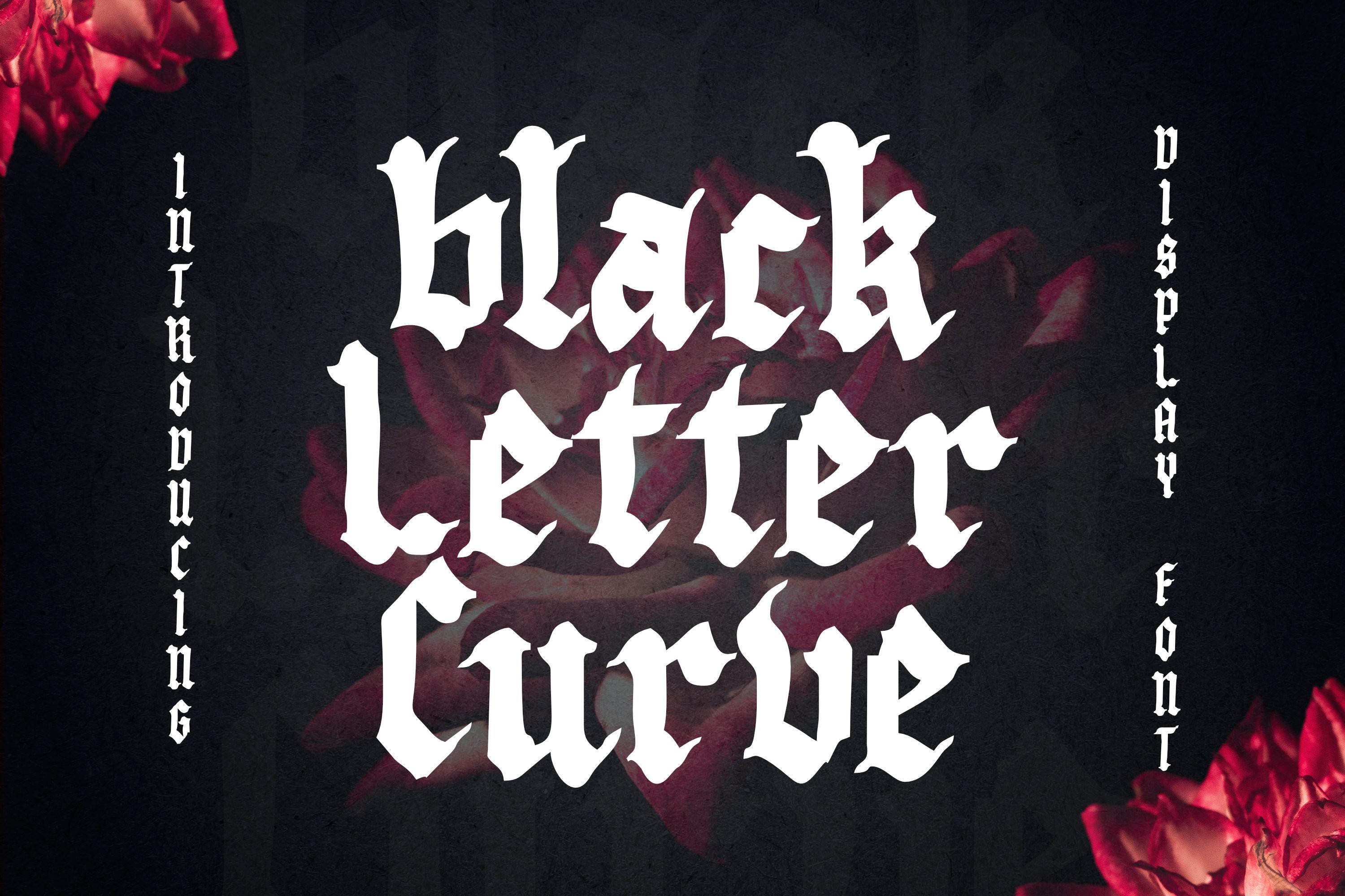 Black Letter Curve Font