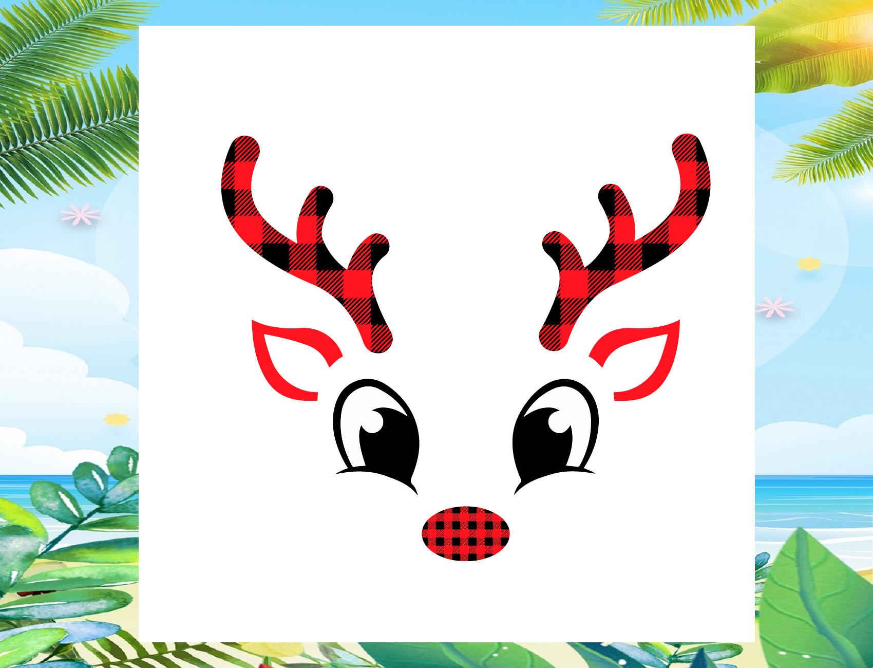 Reindeer Face Svg, Christmas Svg