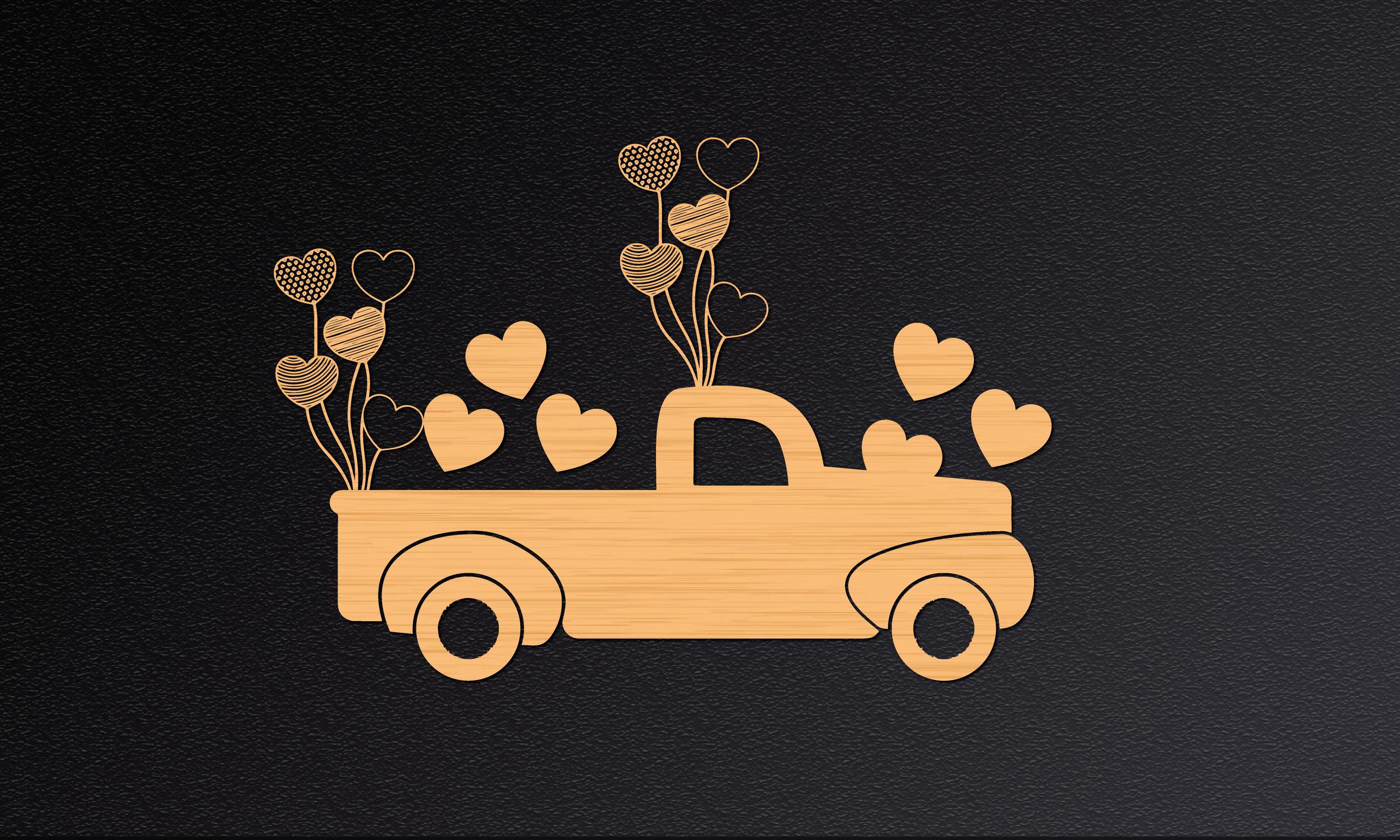 Papercut Love Car Valentine Day