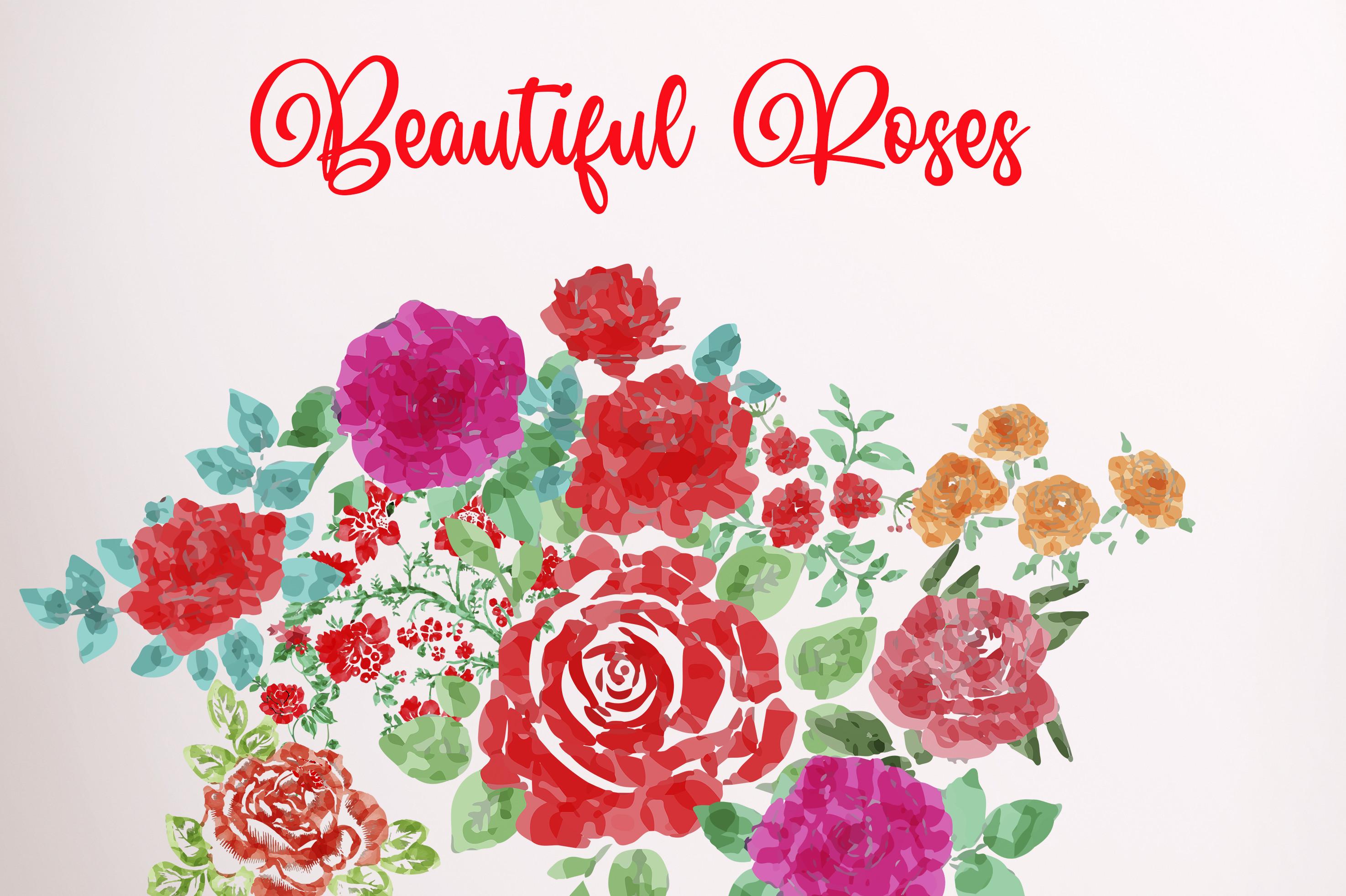 Roses Watercolor Design Free
