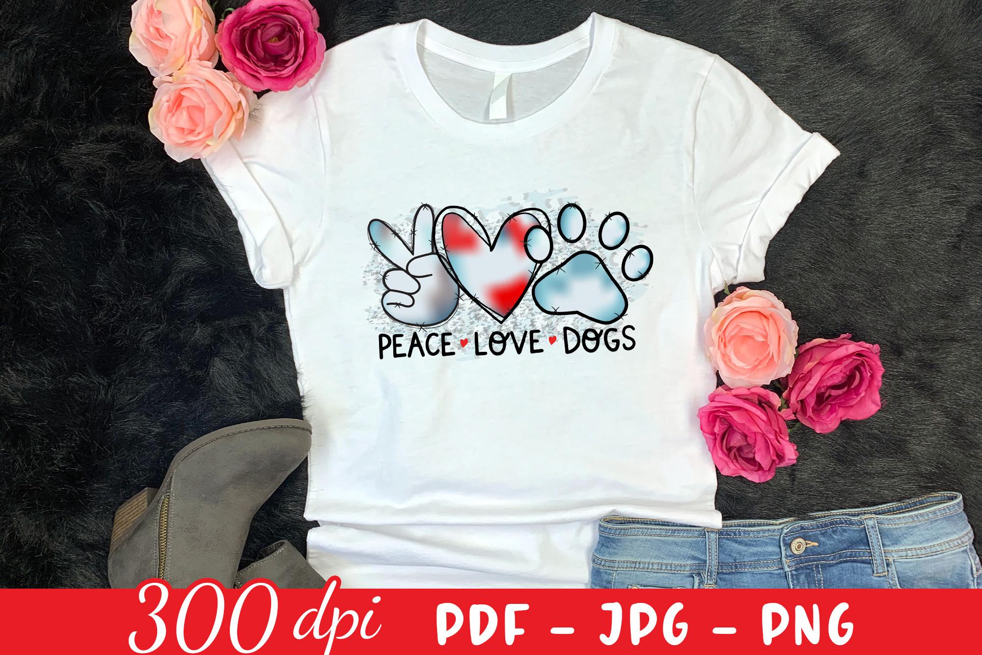 Peace Love Dogs PNG, Valentine's Day PNG
