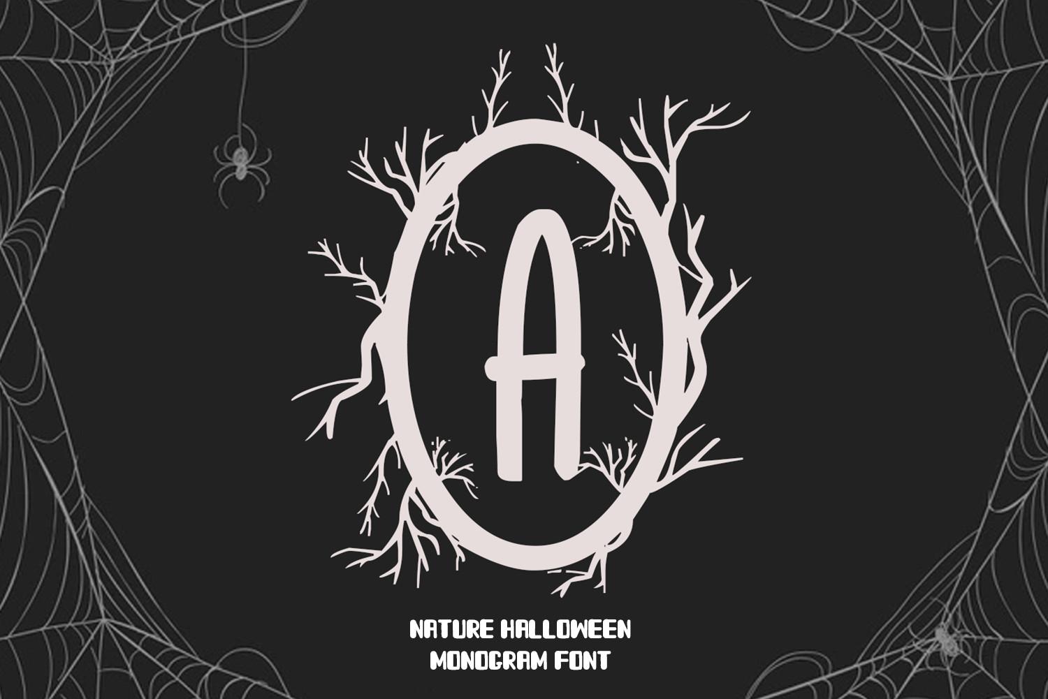 Nature Halloween Monogram Font