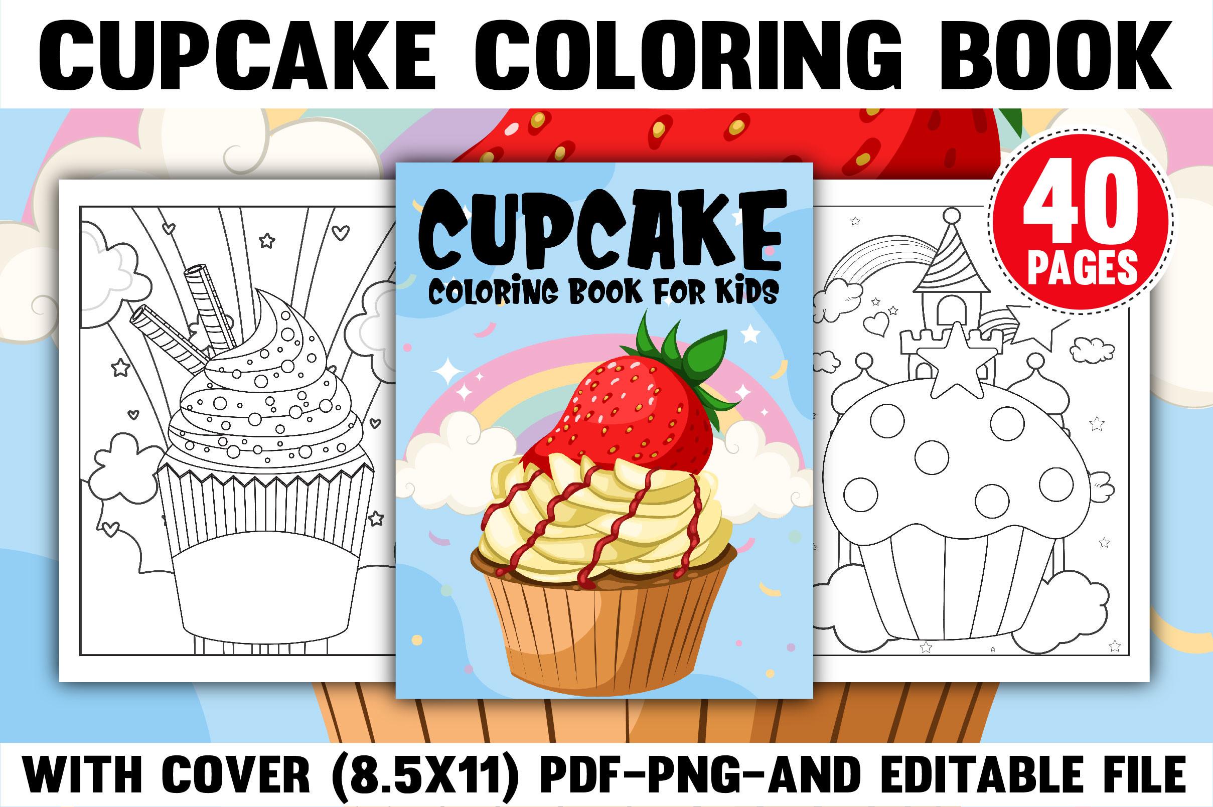 Cupcake Coloring Book with Cover Design
